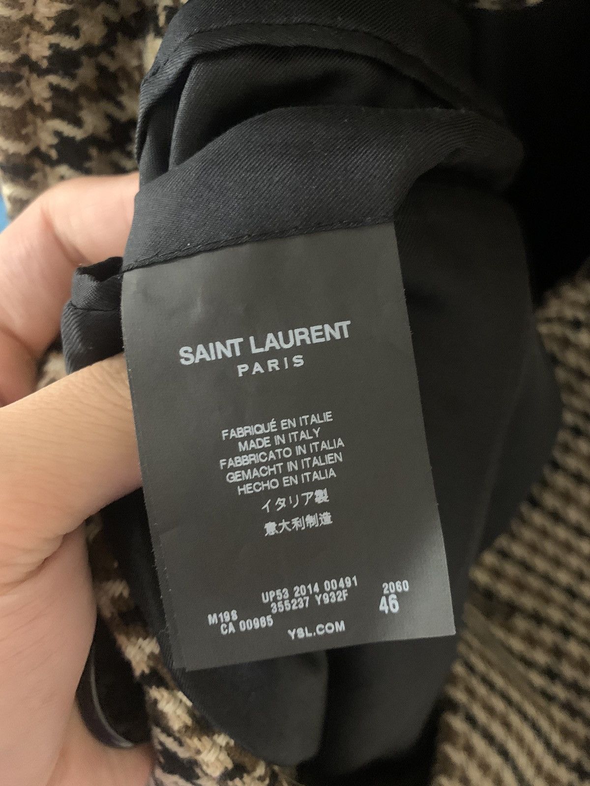 Saint Laurent Paris Saint Laurent 2014FW Houndstooth mac coat Size US S / EU 44-46 / 1 - 6 Thumbnail