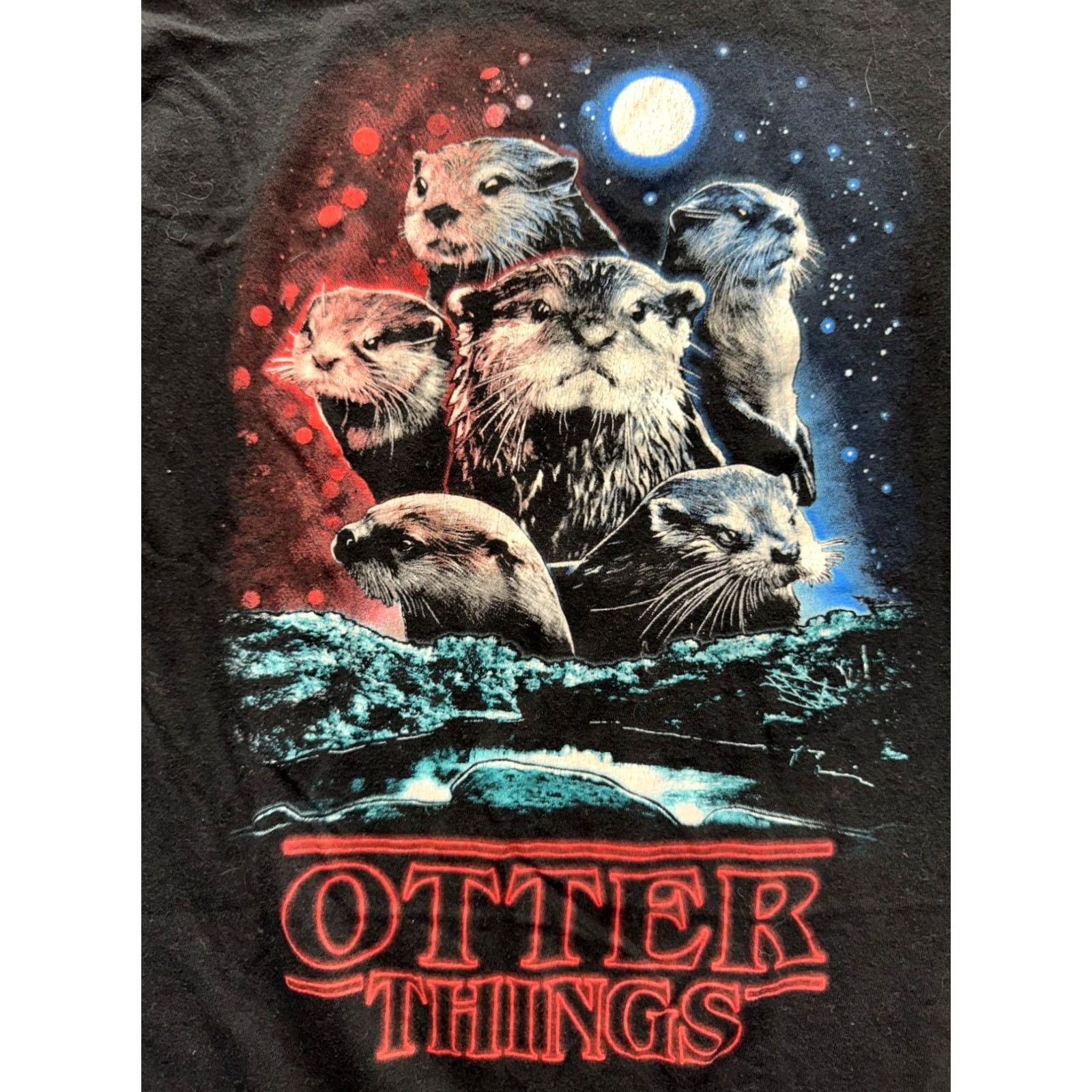 Gildan Funny Otter Things Graphic T-Shirt 100% Cotton Black S Mens T-Shirt Size US S / EU 44-46 / 1 - 3 Thumbnail
