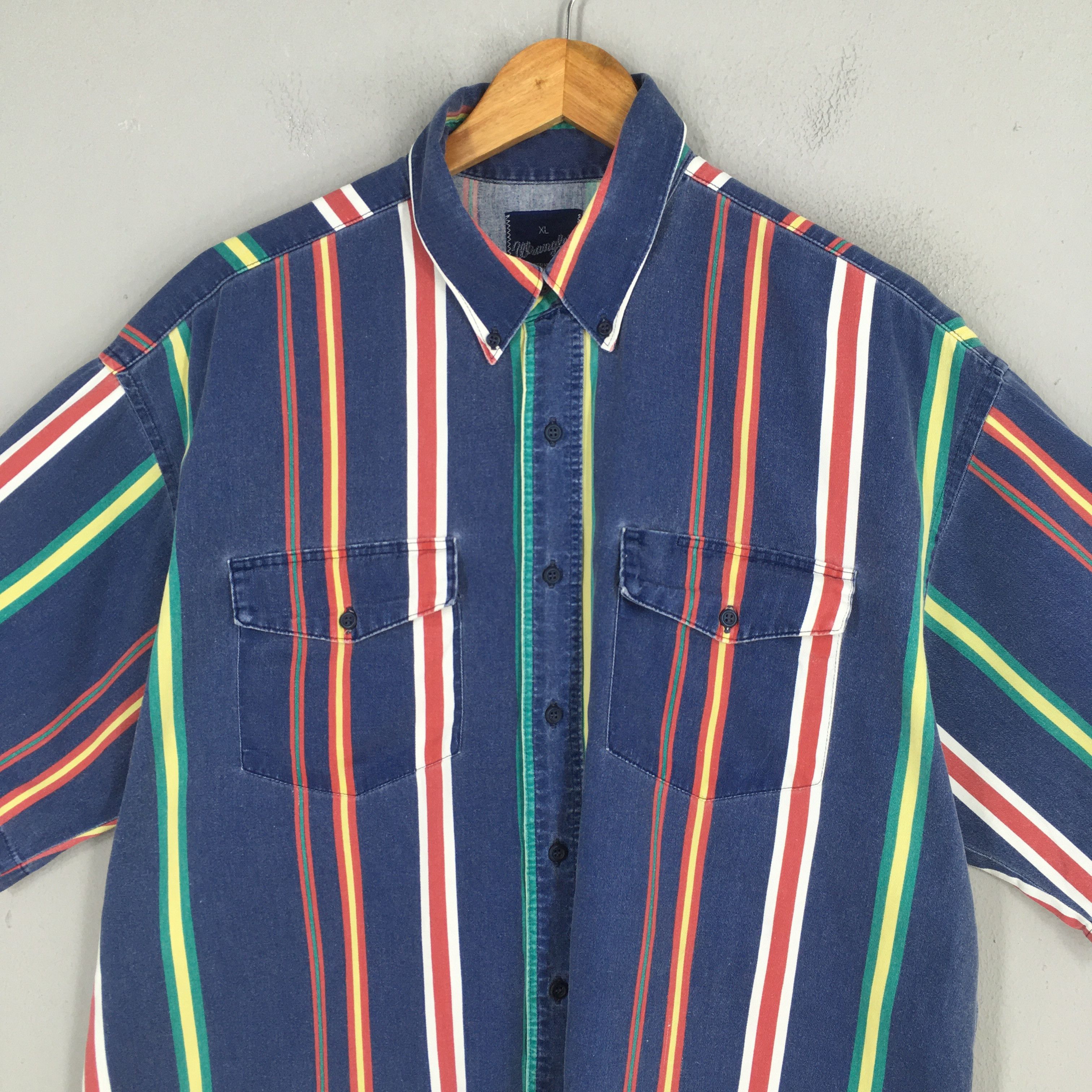 Wrangler Vintage 90s Wrangler Vertical Stripes Western Shirt XL Size US XL / EU 56 / 4 - 2 Thumbnail