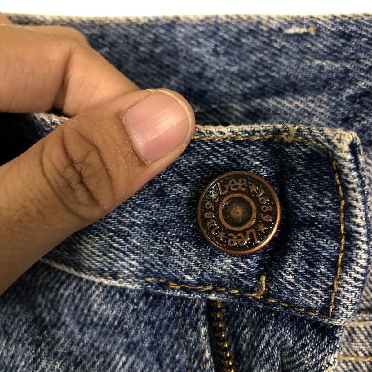 Lee 🔥Rare Distressed Denim Jeans Lee Usa Punk Design Size US 32 / EU 48 - 12 Thumbnail