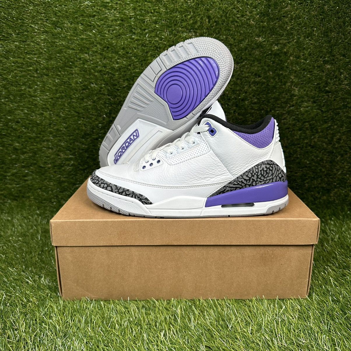 Pre-owned Jordan Nike Air Jordan 3 Dark Iris Shoes In Black Purple White