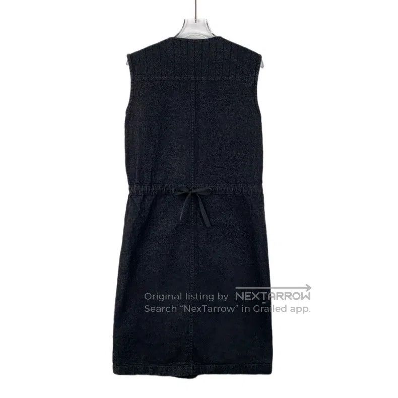 Hermes Hermes Black Denim Round Collar Sleeveless Single Button D Size XXS / US 00 / IT 34 - 2 Thumbnail