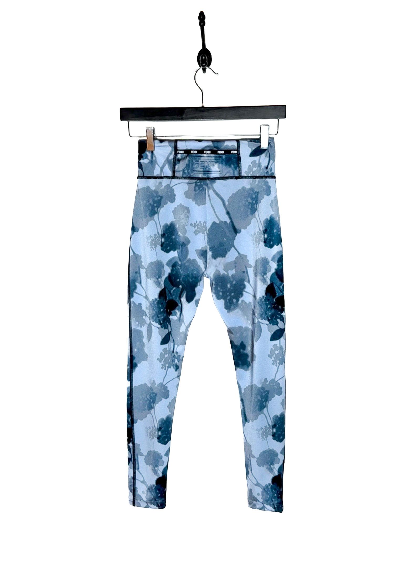 Fendi Fendi Blue Shady Flowers Performance Leggings Size 26" / US 2 / IT 38 - 4 Thumbnail