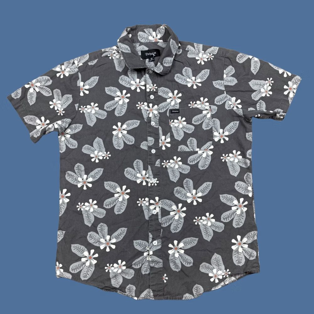 Brixton Brixton Shirt Size S Gray Button Up Short Sleeve Floral Collar Streetwear Men's Size US S / EU 44-46 / 1 - 1 Thumbnail