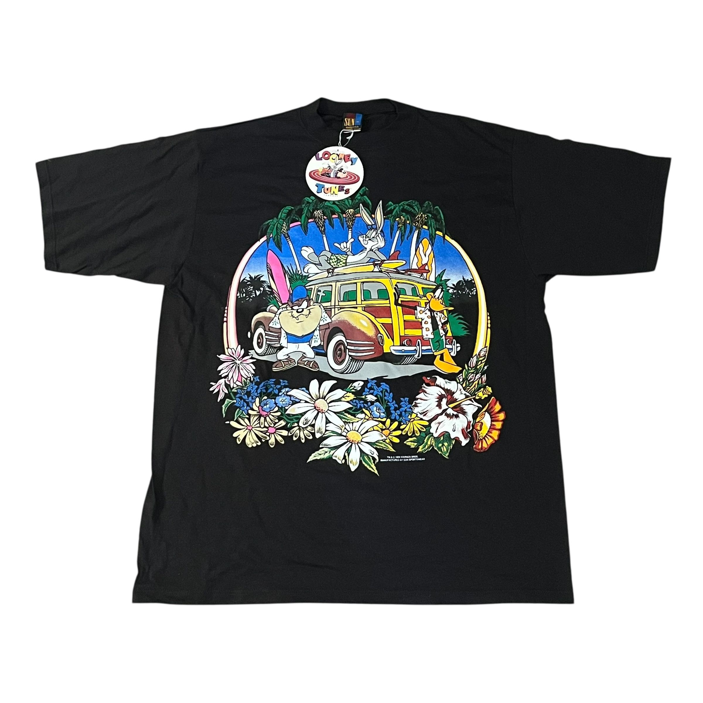 Warner Bros VINTAGE Looney Tunes Beach Trip T Shirt NWT Size US XL / EU 56 / 4 - 1 Thumbnail
