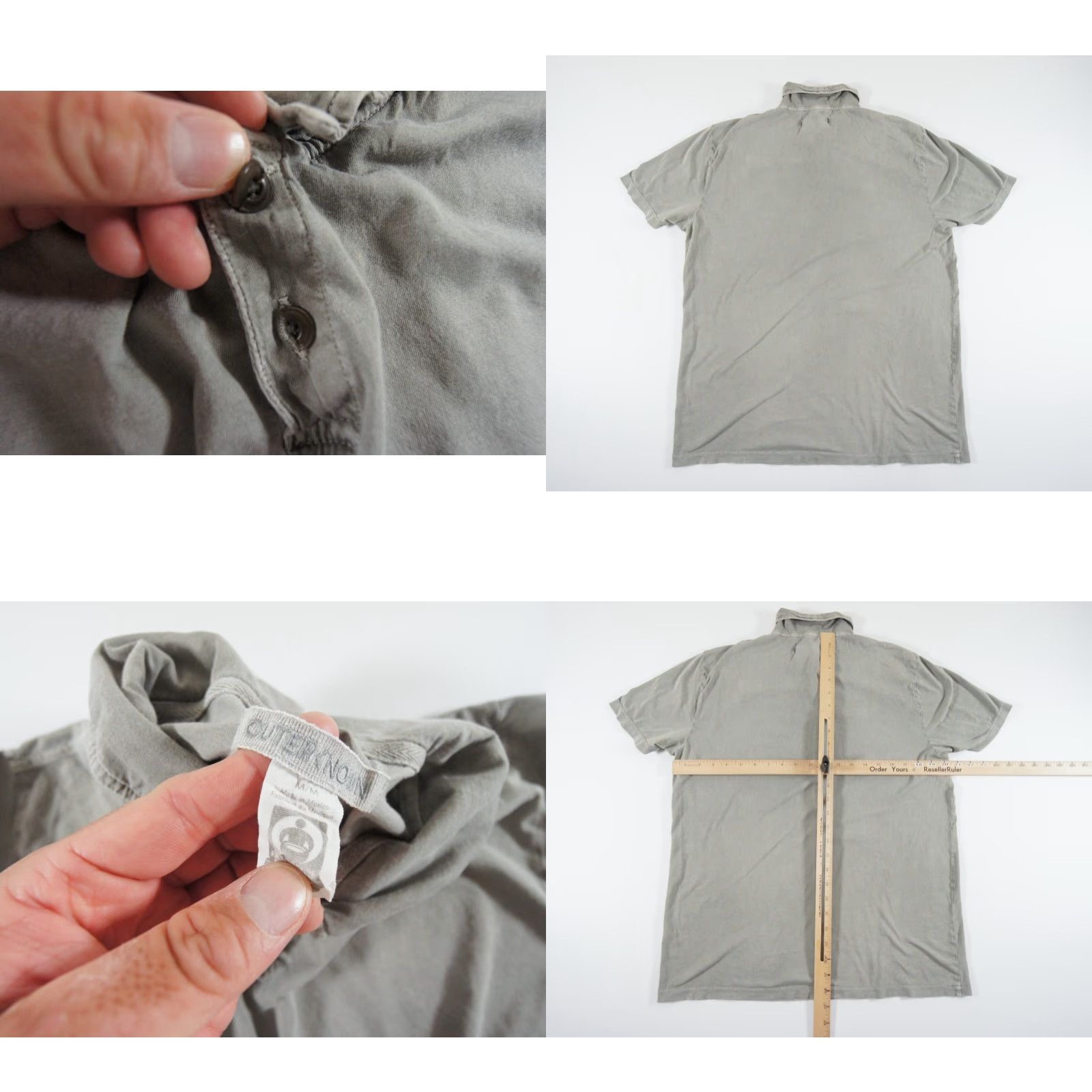 Outerknown Outerknown Men's Polo Shirt Medium Gray Short Sleeve Collared Lightweight Casual Size US M / EU 48-50 / 2 - 8 Thumbnail