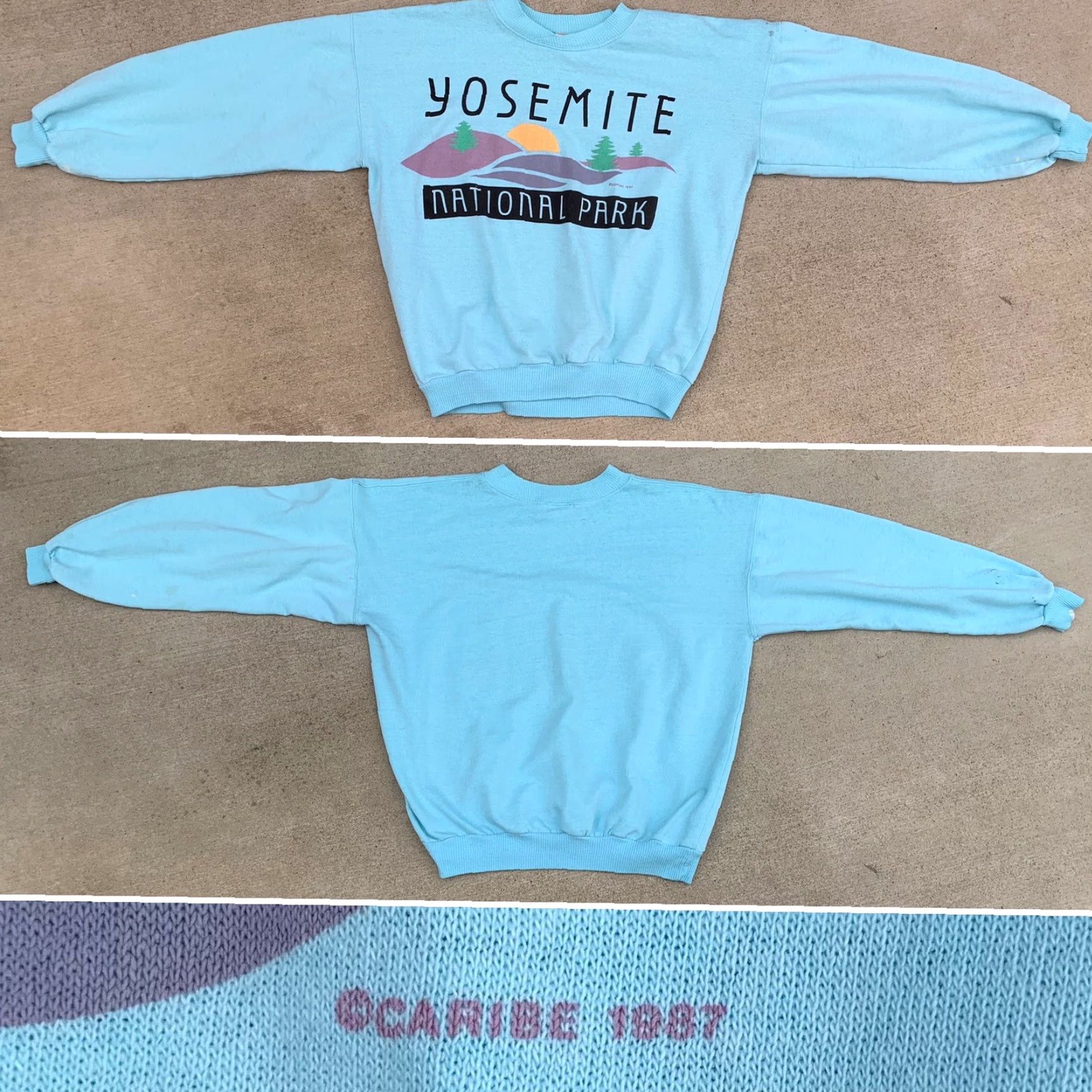 Vintage VINTAGE Caribe Yosemite National Park sweatshirt top long sleeve tee 1987 size S green Womens 80s 1980s Size S / US 4 / IT 40 - 5 Thumbnail
