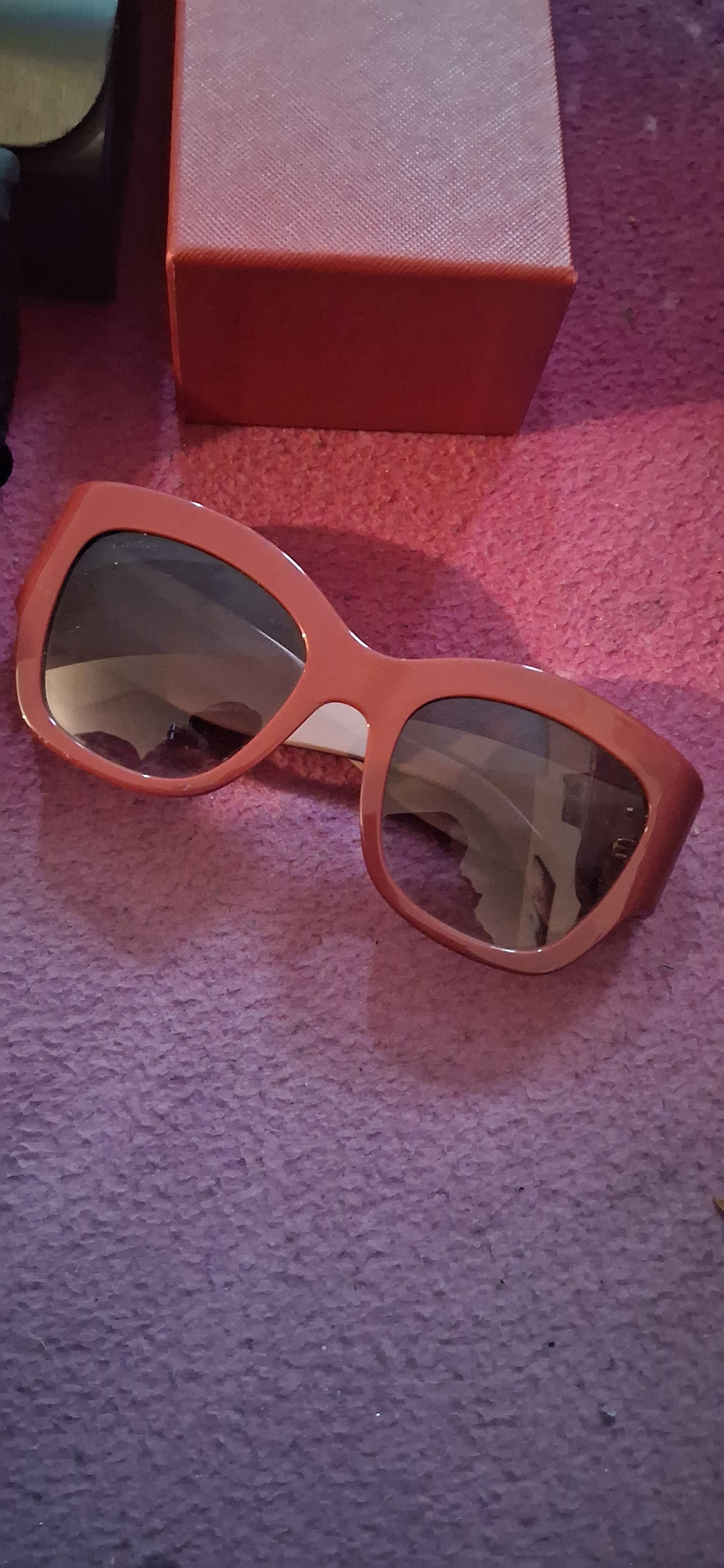 Cartier Maroon Acetate Sunglasses Size ONE SIZE - 1 Thumbnail