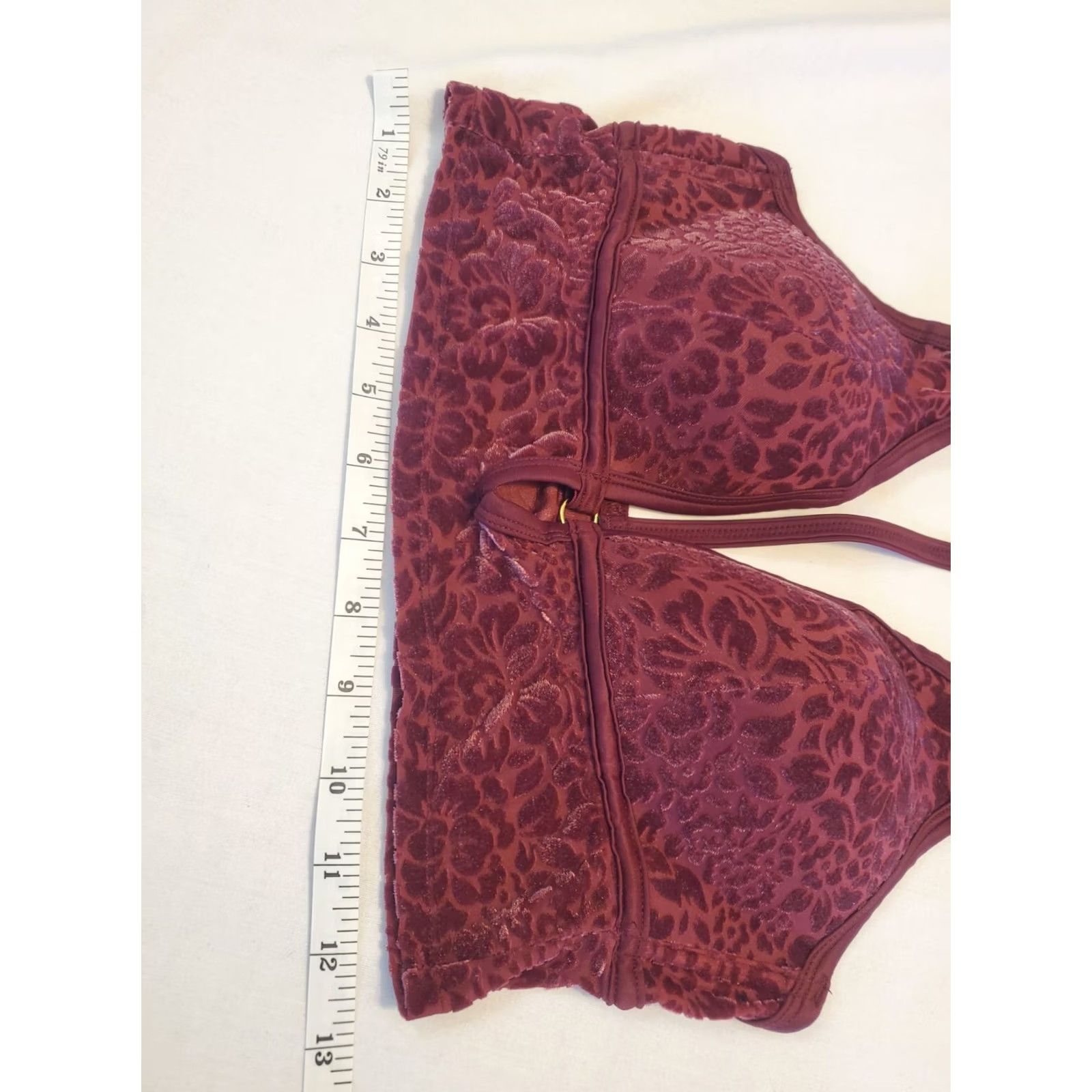 Victoria's Secret Victoria's Secret PINK Bra Medium Burgundy Plunge Padded Wireless Size ONE SIZE - 4 Thumbnail