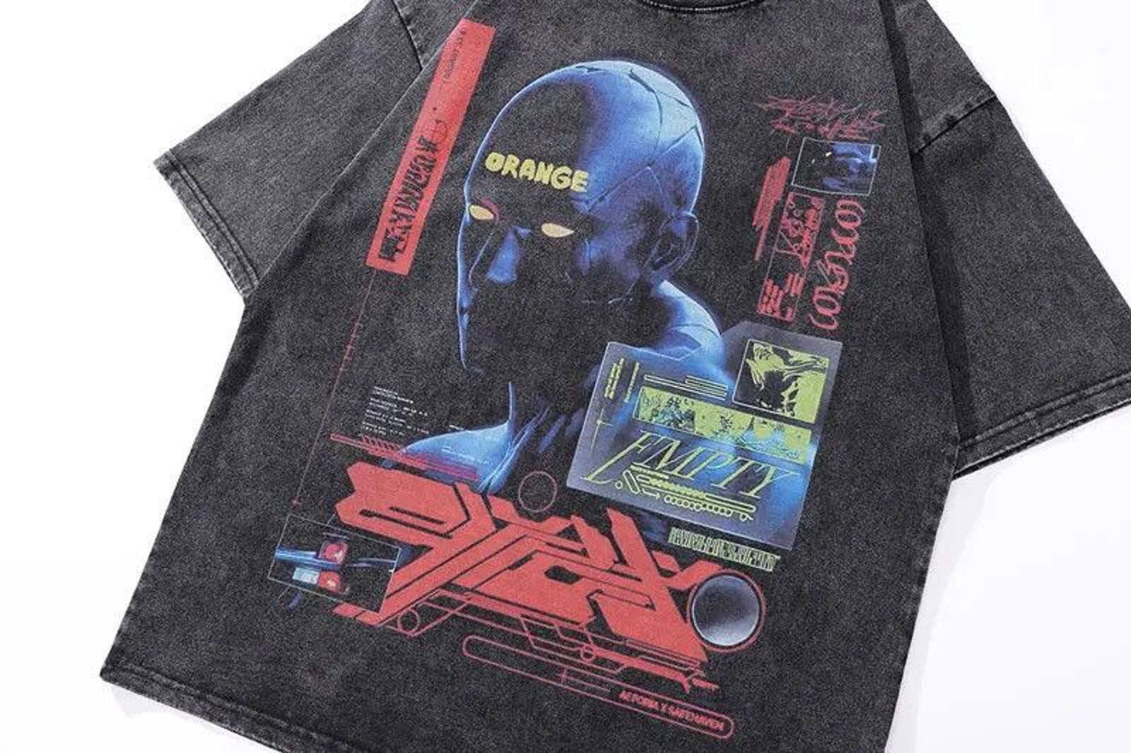Vintage Futuristic Graphic Oversized Tee - Cyberpunk Style Size US M / EU 48-50 / 2 - 4 Thumbnail