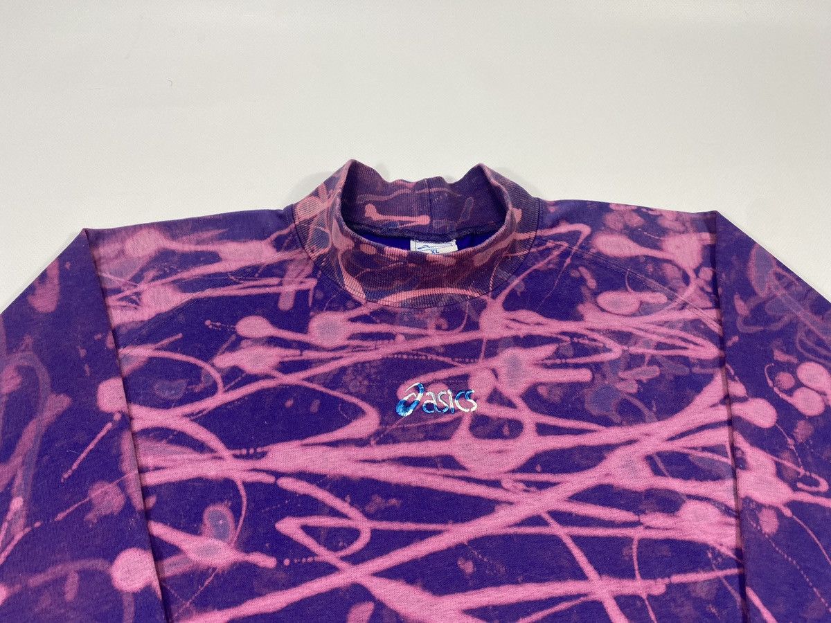 Asics 🔥LASTDROP🔥 Vintage 90s Asics Acid Dyed Mock Neck Sweatshirt Size US XL / EU 56 / 4 - 6 Thumbnail