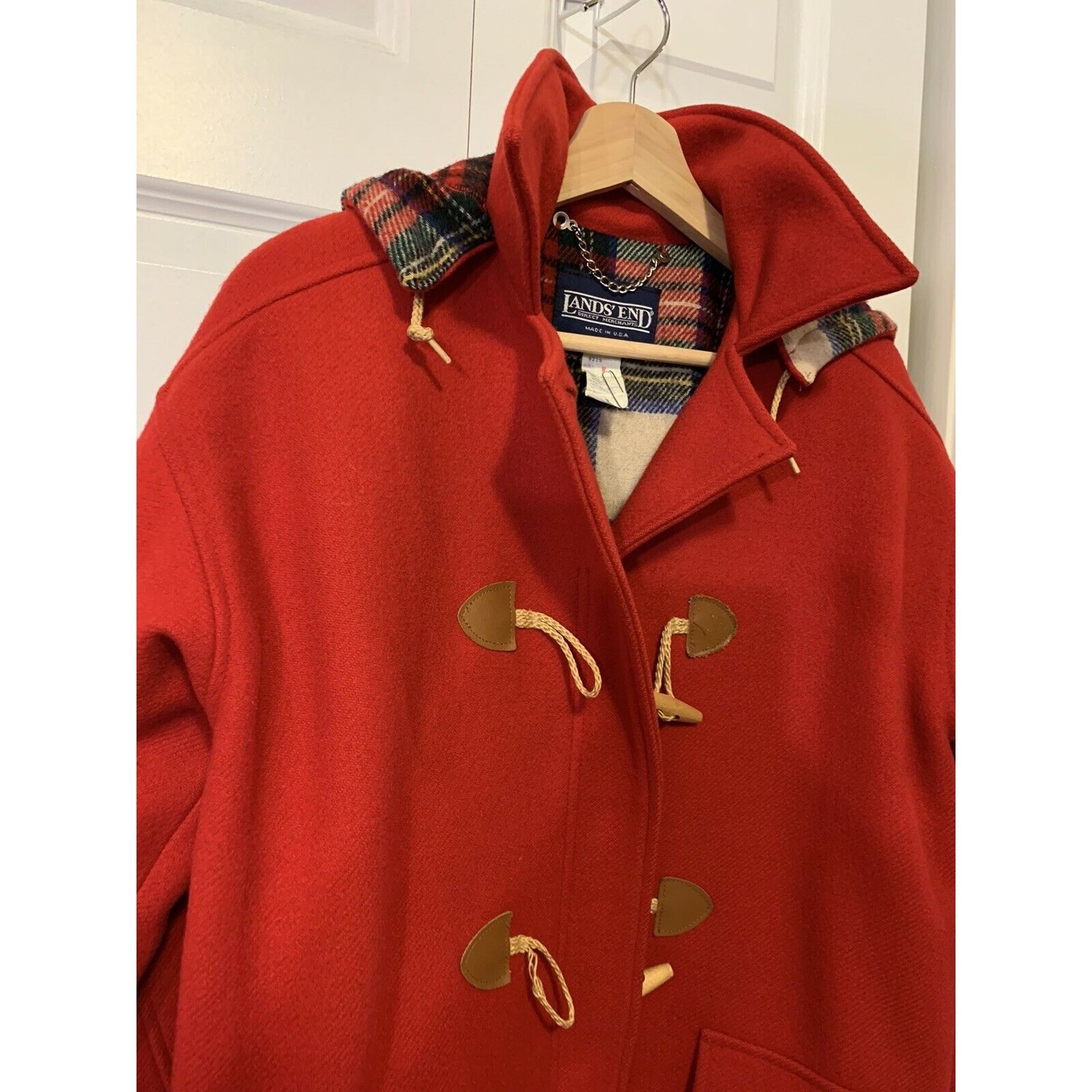 Lands' End Lands End Hooded Wool Parka Toggle Coat Jacket Navy Red Wome Size M / US 6-8 / IT 42-44 - 1 Thumbnail