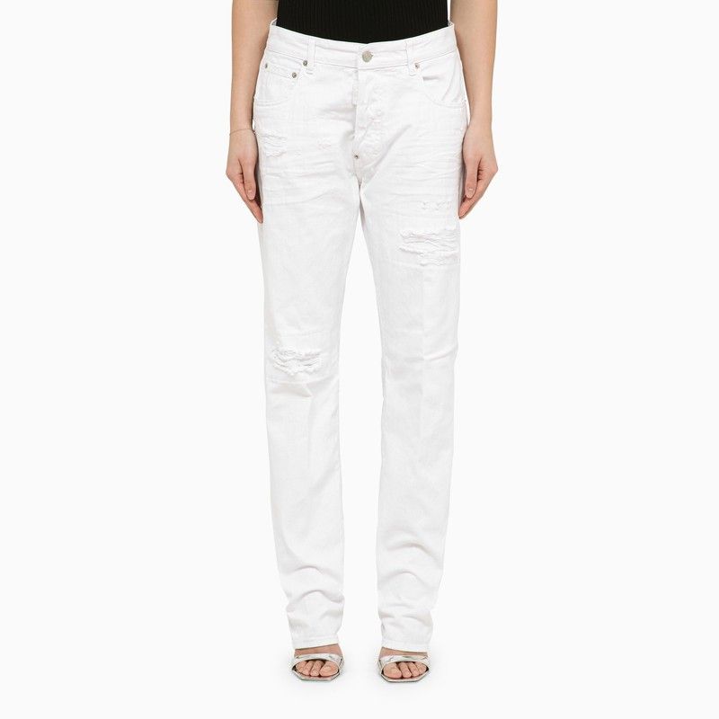 image of Dsquared2 White Trousers With Cotton Wear, Women's (Size 26)