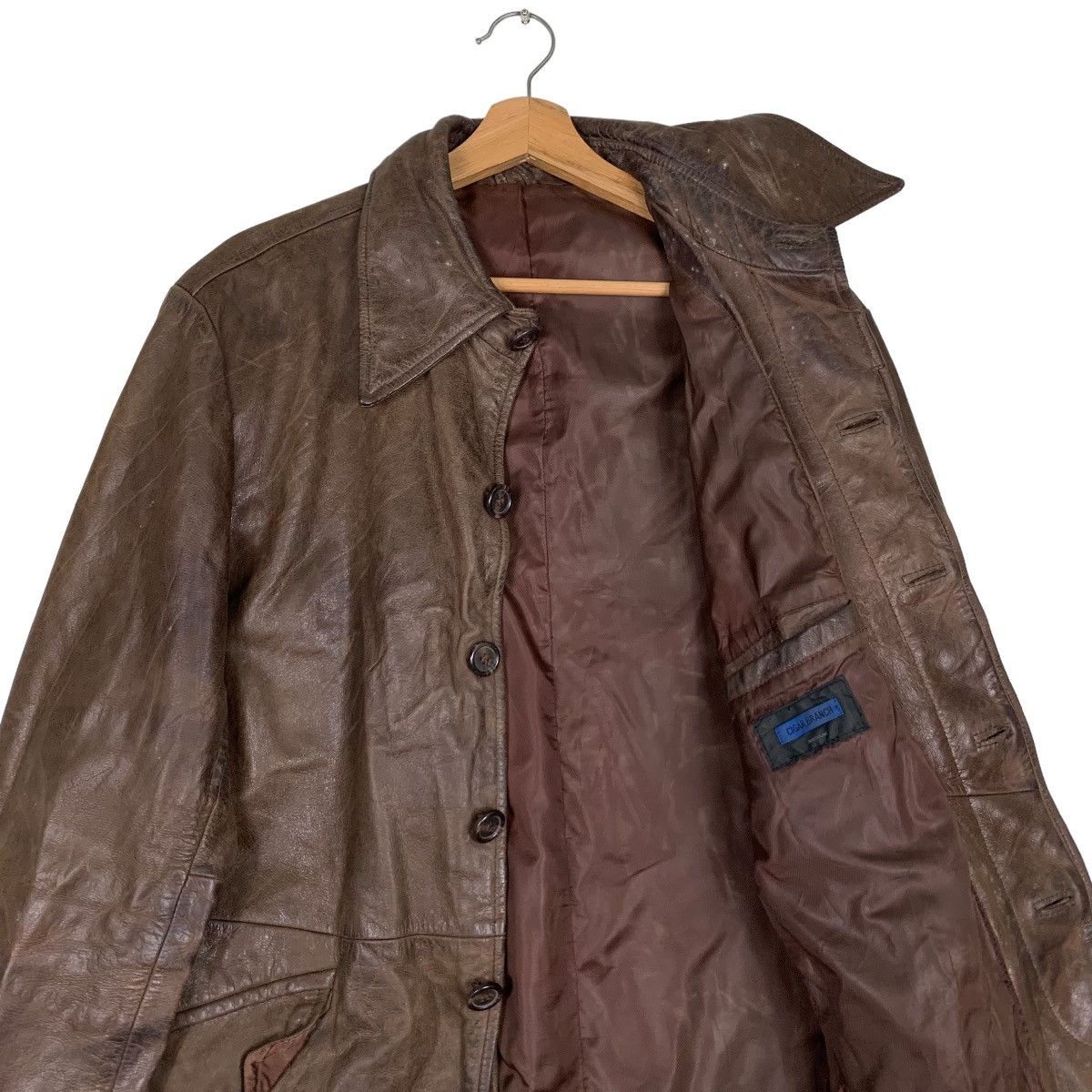 Japanese Brand Rare CIGAR BRANCH Genuine Leather Overcoat #0452-C21 Size US M / EU 48-50 / 2 - 10 Thumbnail