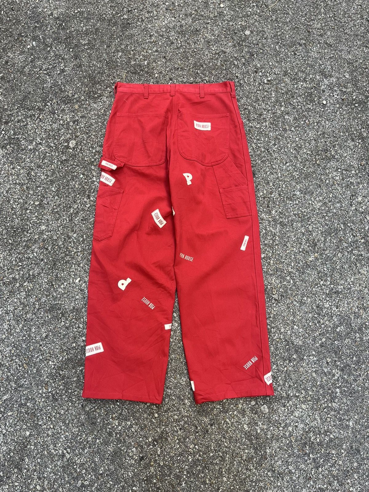 Karl Helmut Pink House Carpenter Pants Red Japanese Workwear Size US 29 - 3 Thumbnail