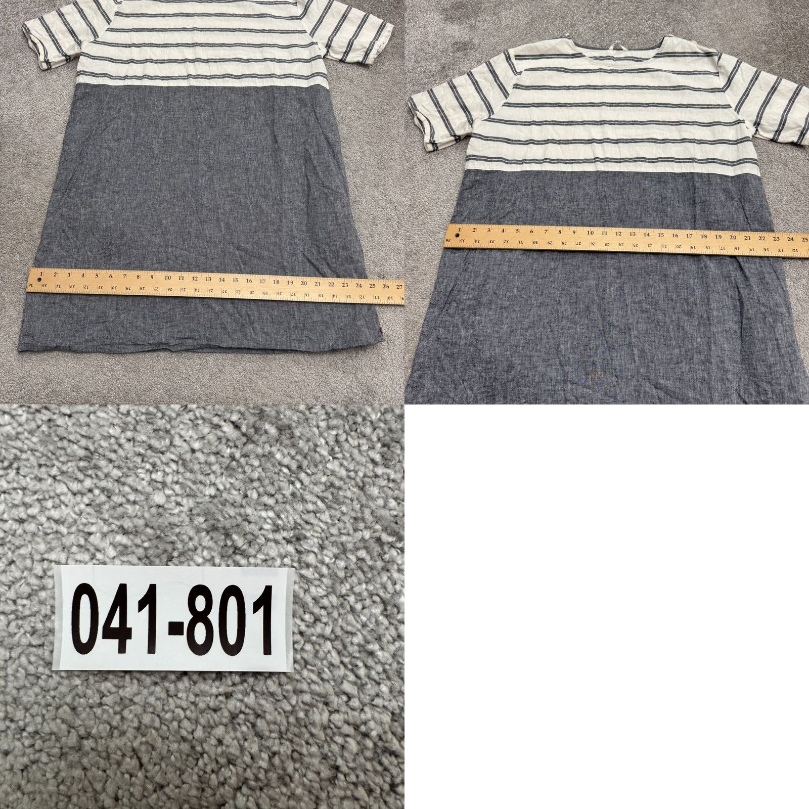 Vintage Batela Sea Style Striped Linen Cotton Shift Dress Womens XL Blue White Pockets Size XL / US 12-14 / IT 48-50 - 9 Thumbnail