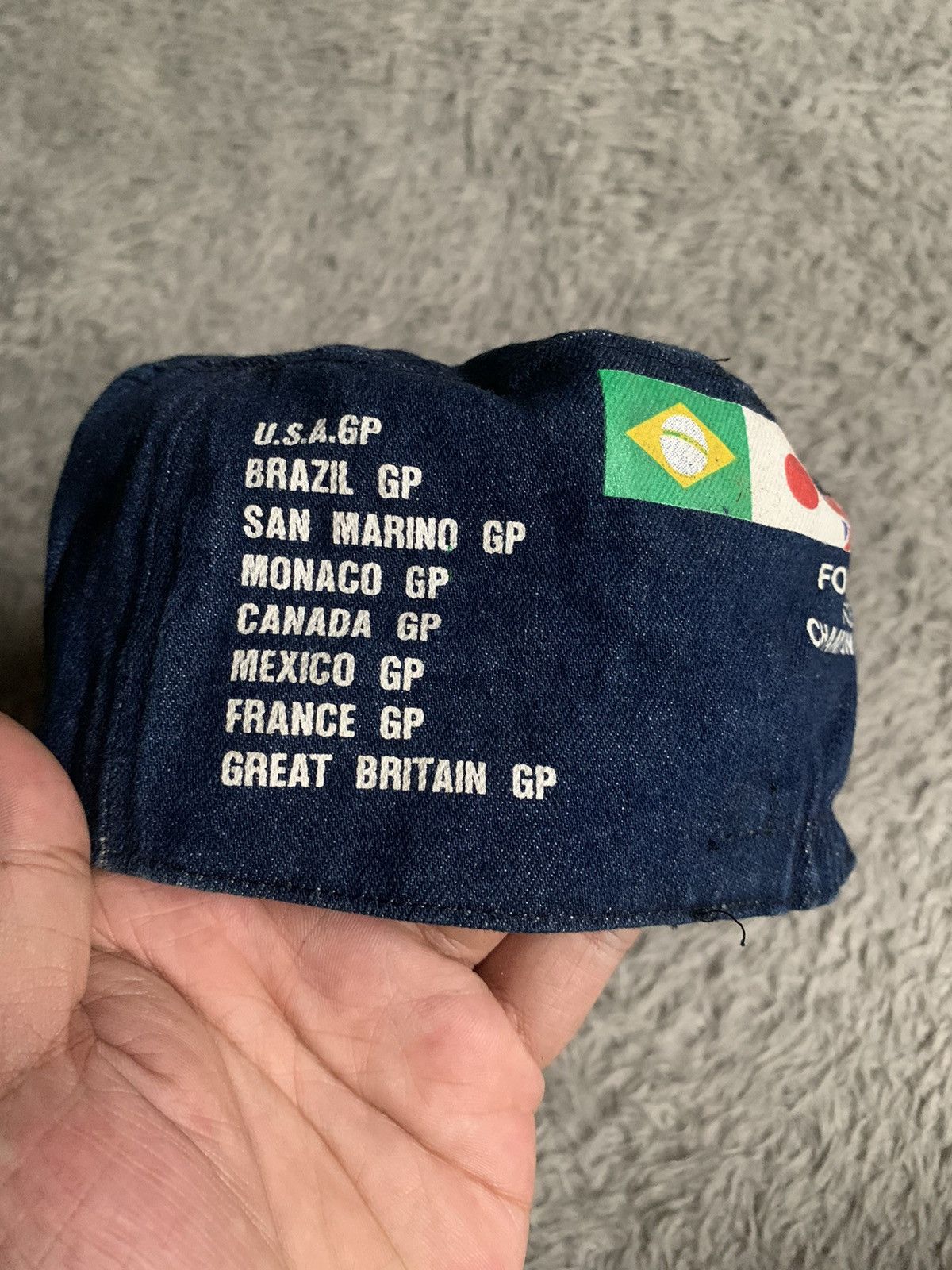 Gear for Sports Vintage F1 Formula 1 Grand Pix World Champion Ship Denim Cap Size ONE SIZE - 4 Thumbnail