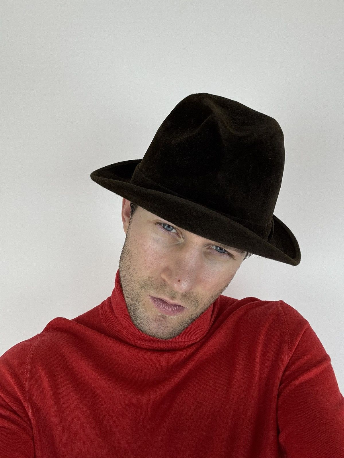 Designer × Vintage Mens brimmed hat WEGENER Velour Vintage Handmade Size 54-55 Size ONE SIZE - 1 Thumbnail
