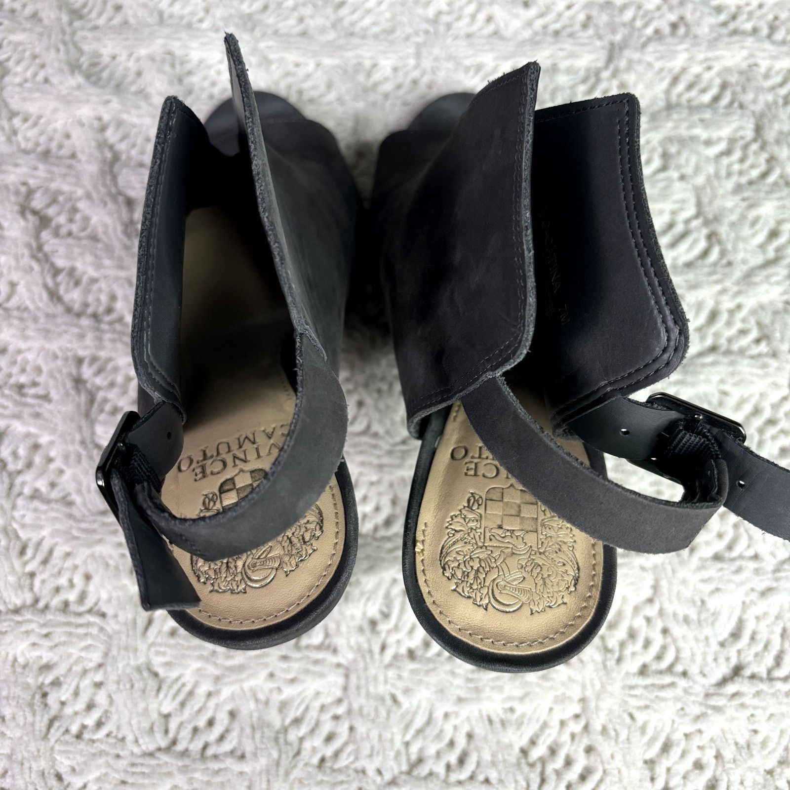 Vince Camuto Vince Camuto Catina Gray Suede Peep Toe Stiletto Heel Slingb Size US 7 / IT 37 - 6 Thumbnail