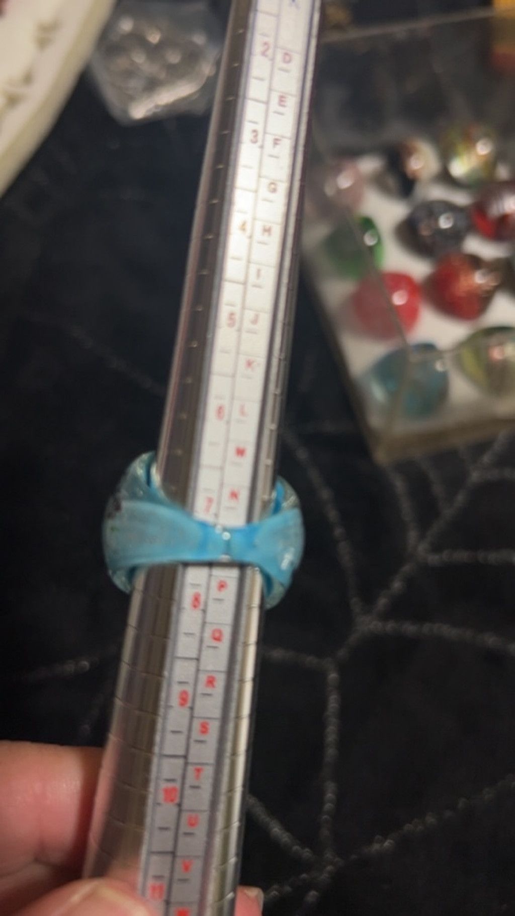 The Unbranded Brand Women's Unbranded Blue & Black Speckled Glass Ring, One Size Size ONE SIZE - 3 Thumbnail
