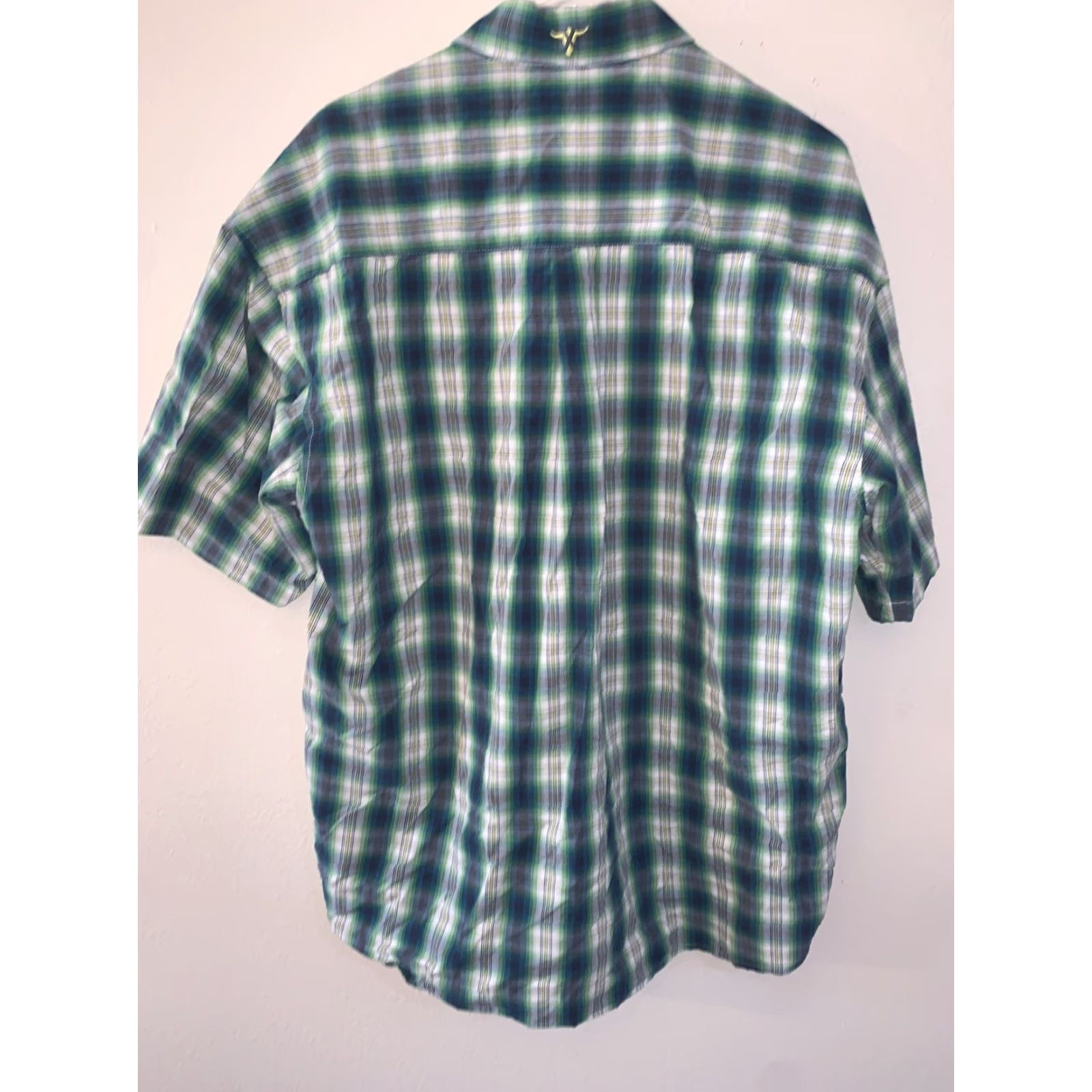 Wrangler Wrangler Shirt Mens XL Western Green Checks Short Sleeve Button-Up Pockets Cowboys Casual Workwear Size US XL / EU 56 / 4 - 3 Thumbnail