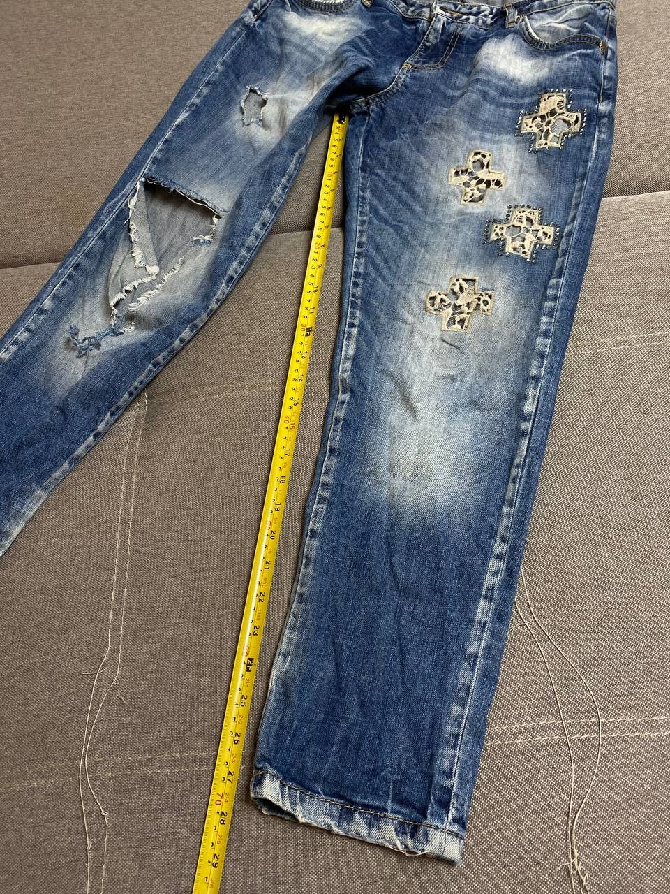 Japanese Brand × Vintage Vintage Japan Y2K Style stacked flared Distressed Camo Jeans Size US 28 / EU 44 - 12 Thumbnail