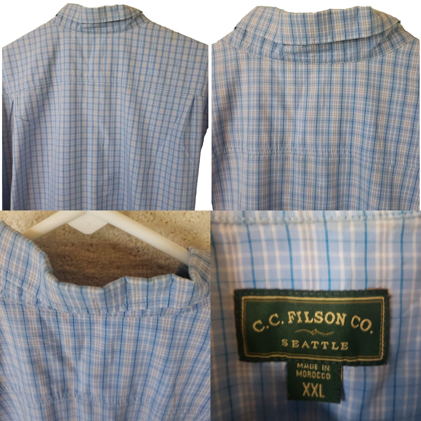Filson Filson Men's XXL Button-Front Casual Shirt Blue Plaid Short Sleeve Size US XXL / EU 58 / 5 - 8 Thumbnail