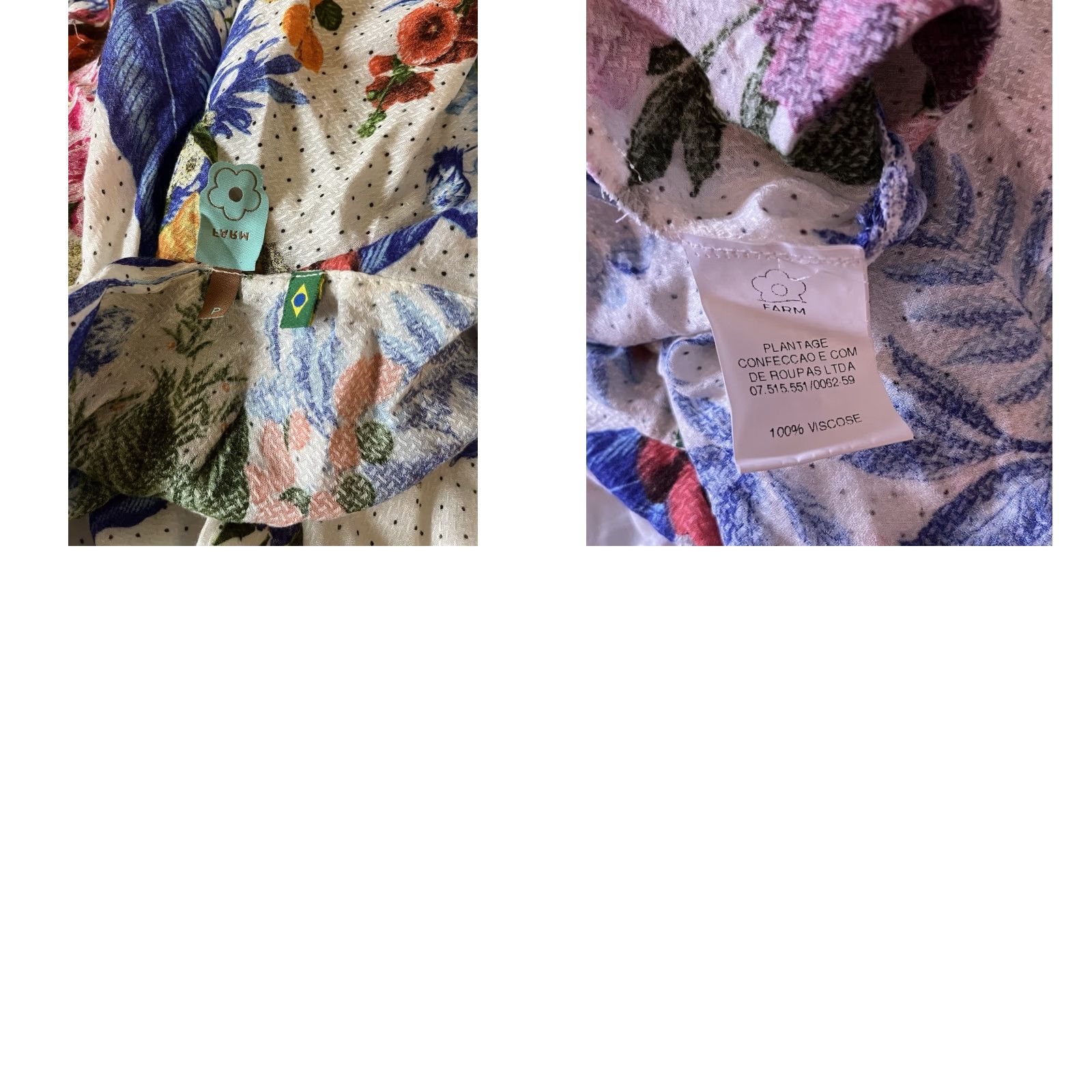 FARM Between Flowers Dress Small White Colorful Floral Mini