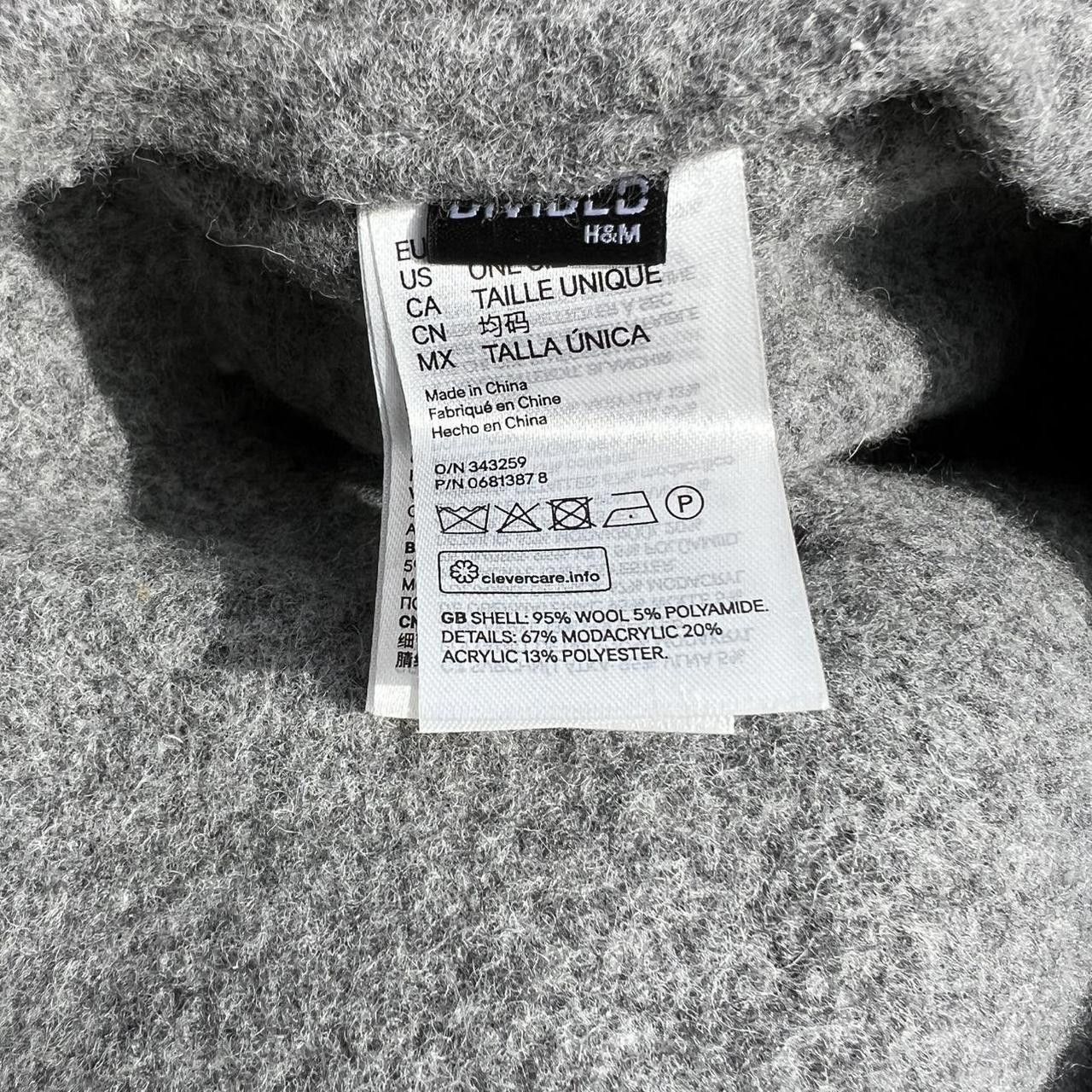 H&M Wool Blend Grey Beret Poof Hat Size ONE SIZE - 7 Thumbnail