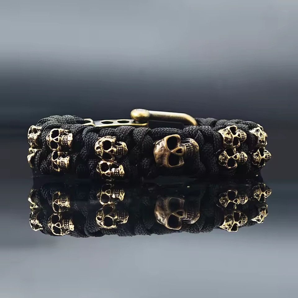 Japanese Brand Hand-Woven OParacord Skull Bracelet – Tactical Jewelry Size ONE SIZE - 2 Thumbnail