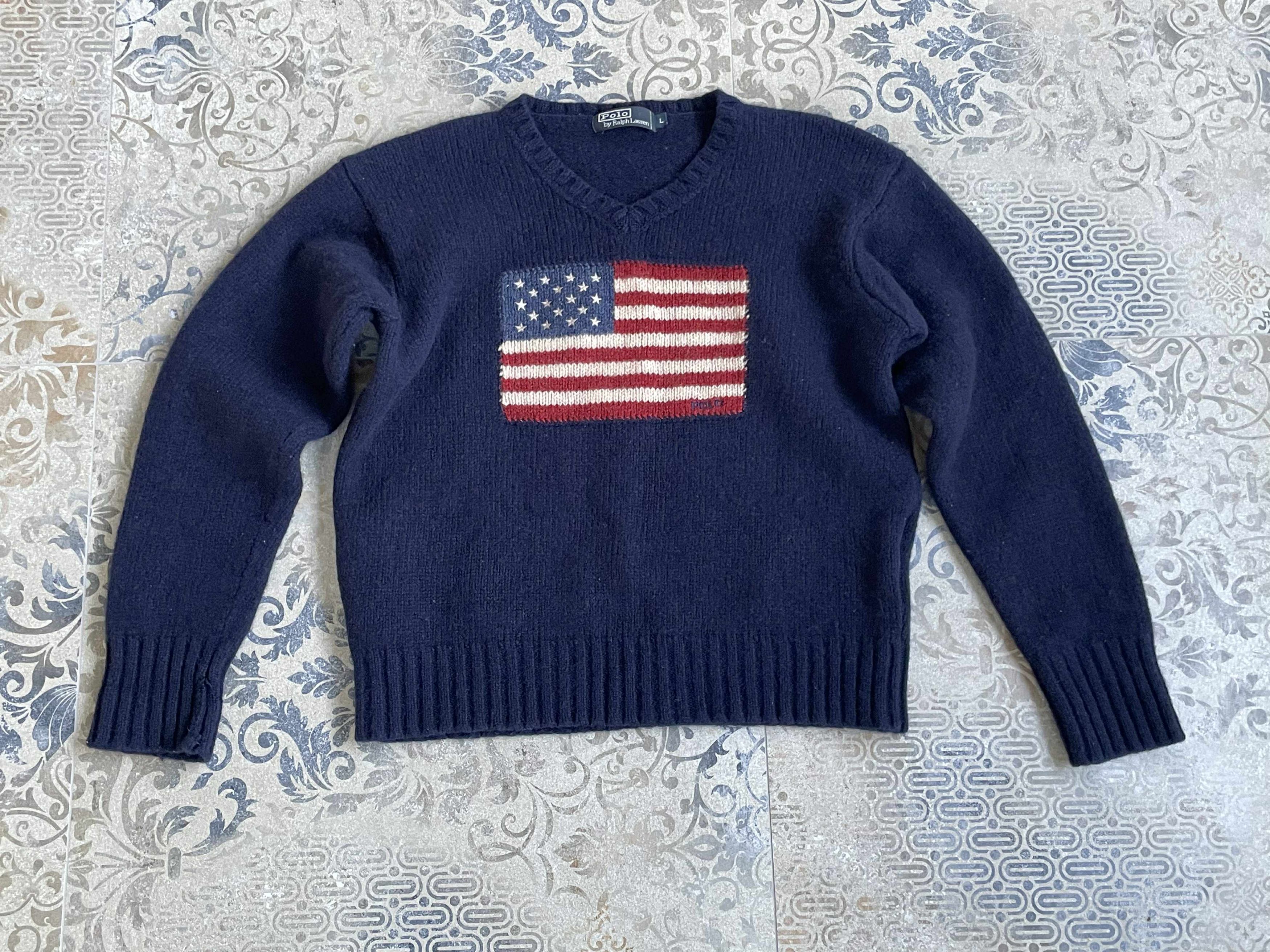 Polo Ralph Lauren Womens Polo Ralph Lauren Wool Jumper USA Flag Size L / US 10 / IT 46 - 8 Thumbnail
