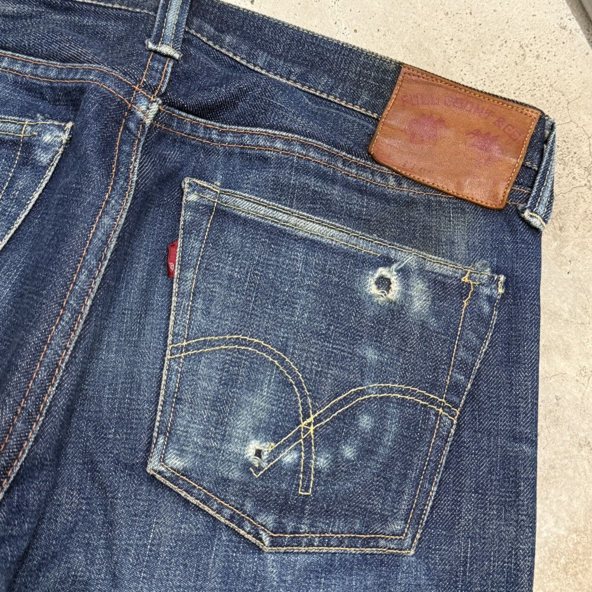 Full Count & Co. Selvedge Full Count Distress Indigo Chainstitch Denim Pants Size US 30 / EU 46 - 16 Thumbnail