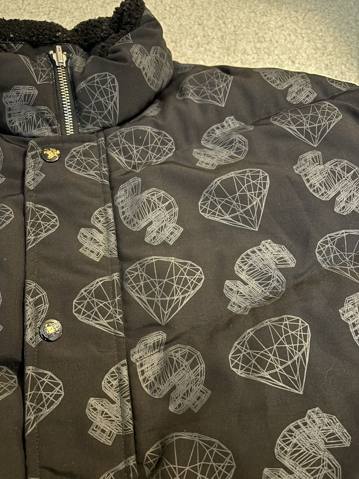 Billionaire Boys Club BBC Diamonds and Dollars Reversible Lined Puffer Jacket Size US XL / EU 56 / 4 - 2 Thumbnail