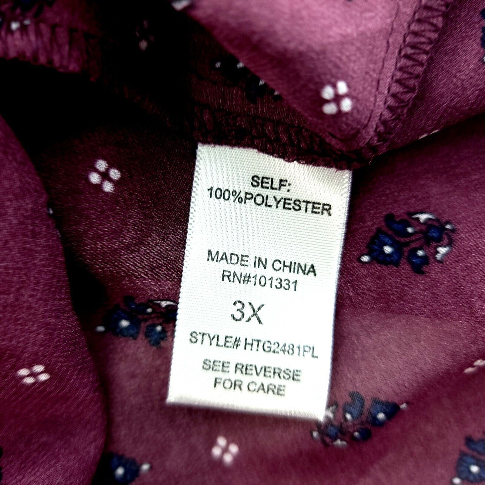 Designer Charlotte Russe Sheer Purple Floral Blouse Flared Sleeve 3XL Size 3XL / US 20-22 - 4 Thumbnail