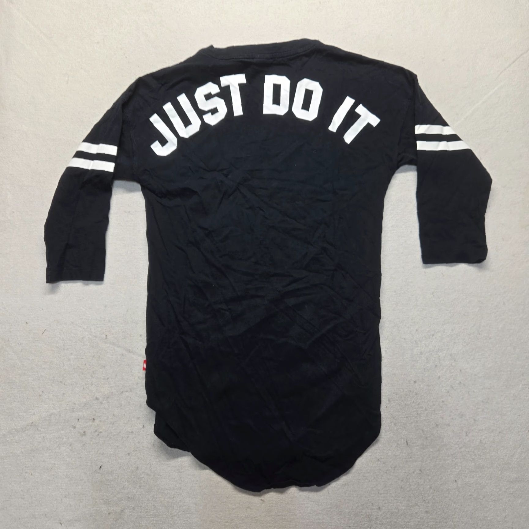 Nike Nike Shirt Women's XS 3/4 Sleeve Black Just Do It Cotton Slim Fit Shirt XS Womens Size XS / US 0-2 / IT 36-38 - 7 Thumbnail