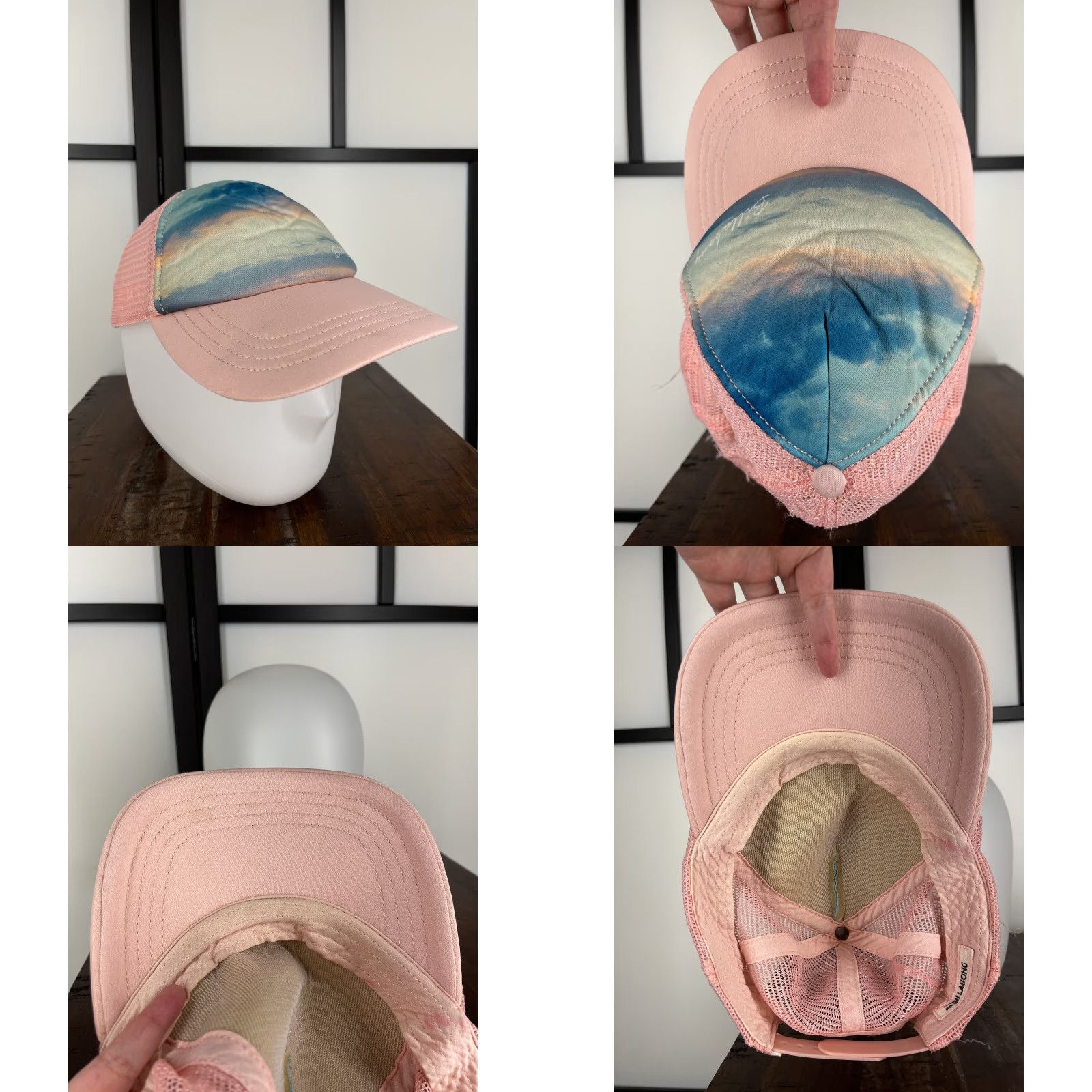 Billabong Billabong Hat Cap Snap Back Adult One Size Pink Sky Clouds Trucker Beach Cotton Size ONE SIZE - 8 Thumbnail