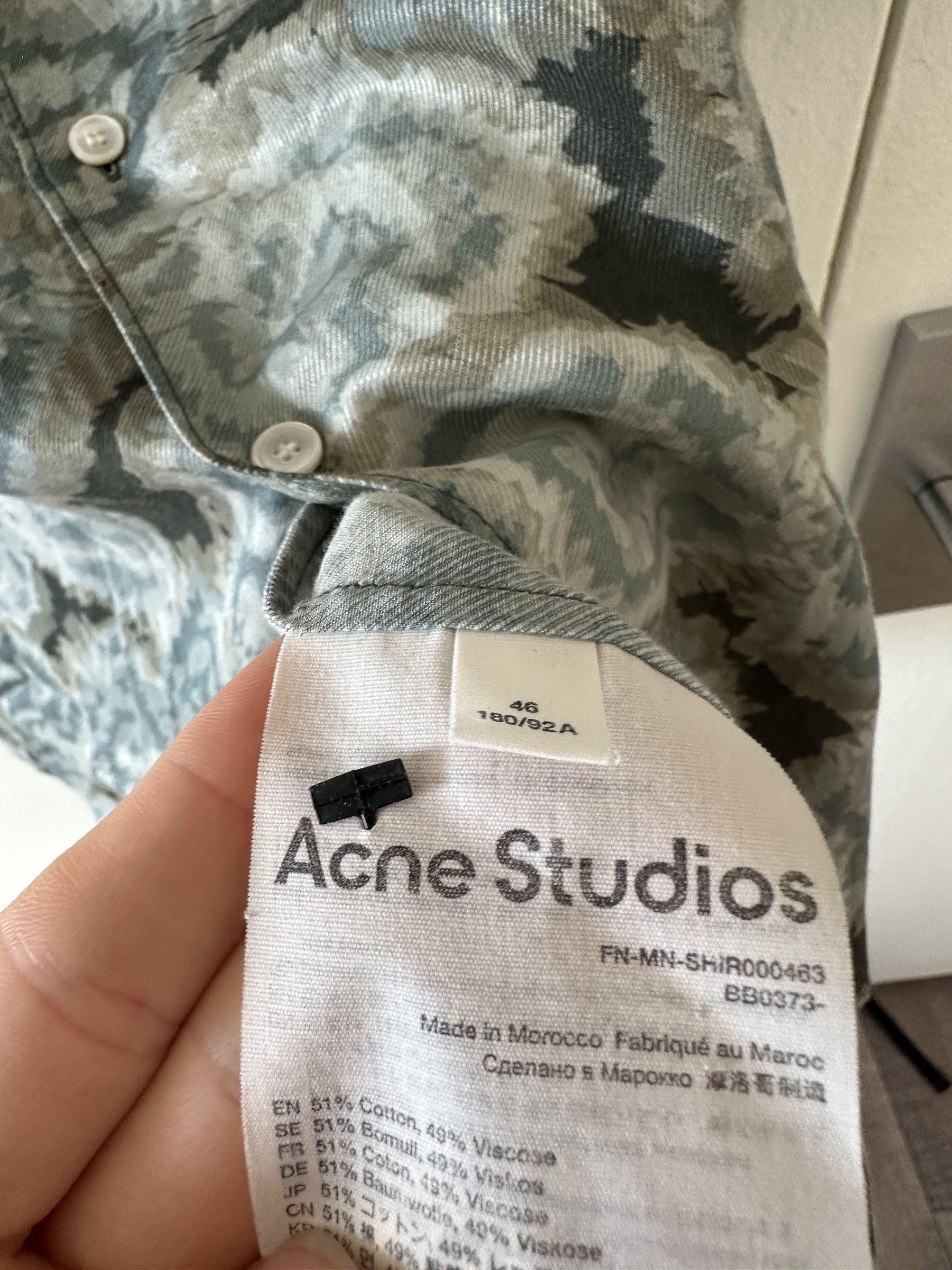 Acne Studios Acne Studios Floral Short Sleeve Button Up Shirt Size US M / EU 48-50 / 2 - 4 Thumbnail