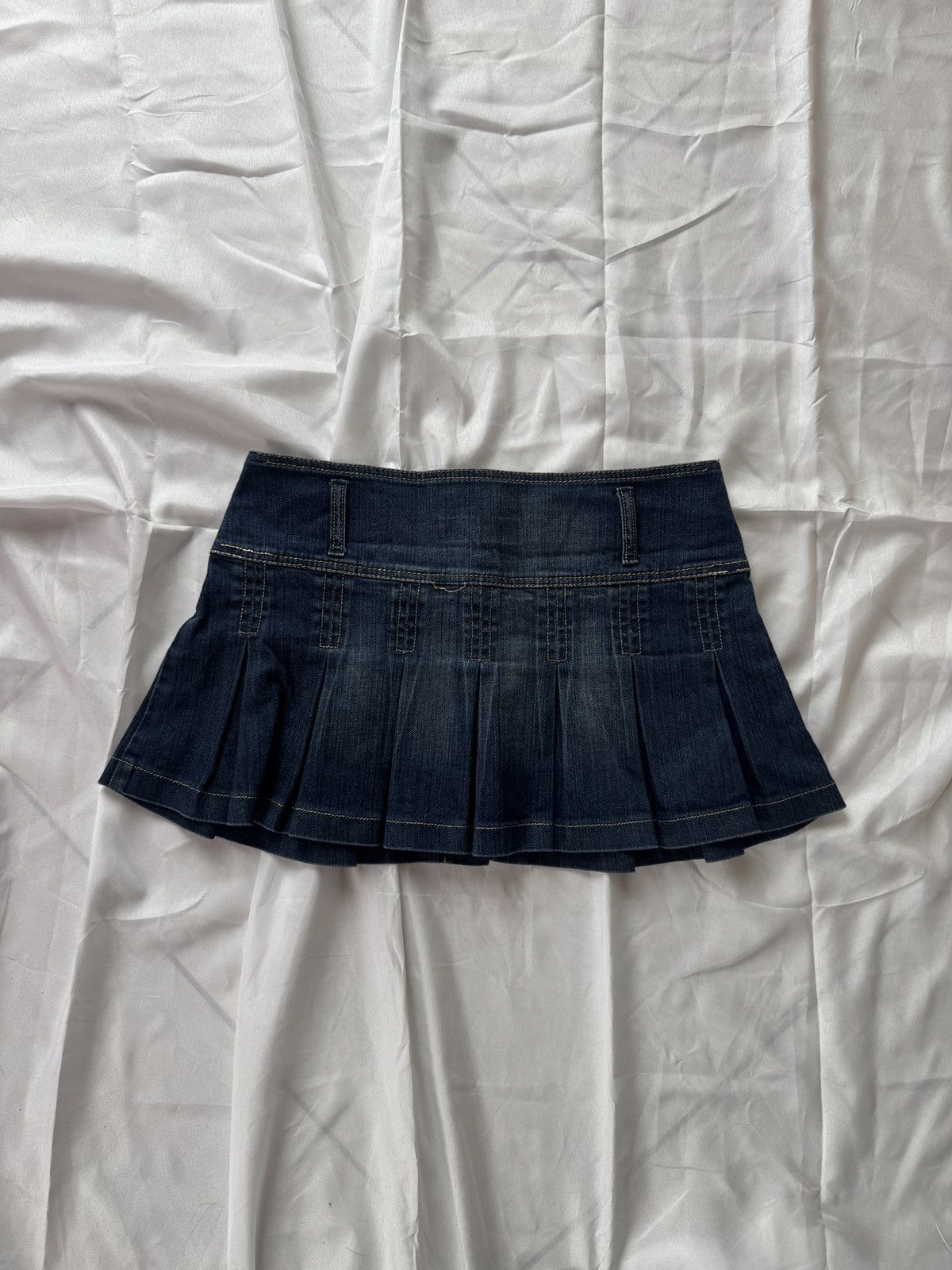 Hysteric Glamour Y2K Super Sexy Vintage Pleated Denim Mini Skirt Size 28" / US 6 / IT 42 - 5 Thumbnail