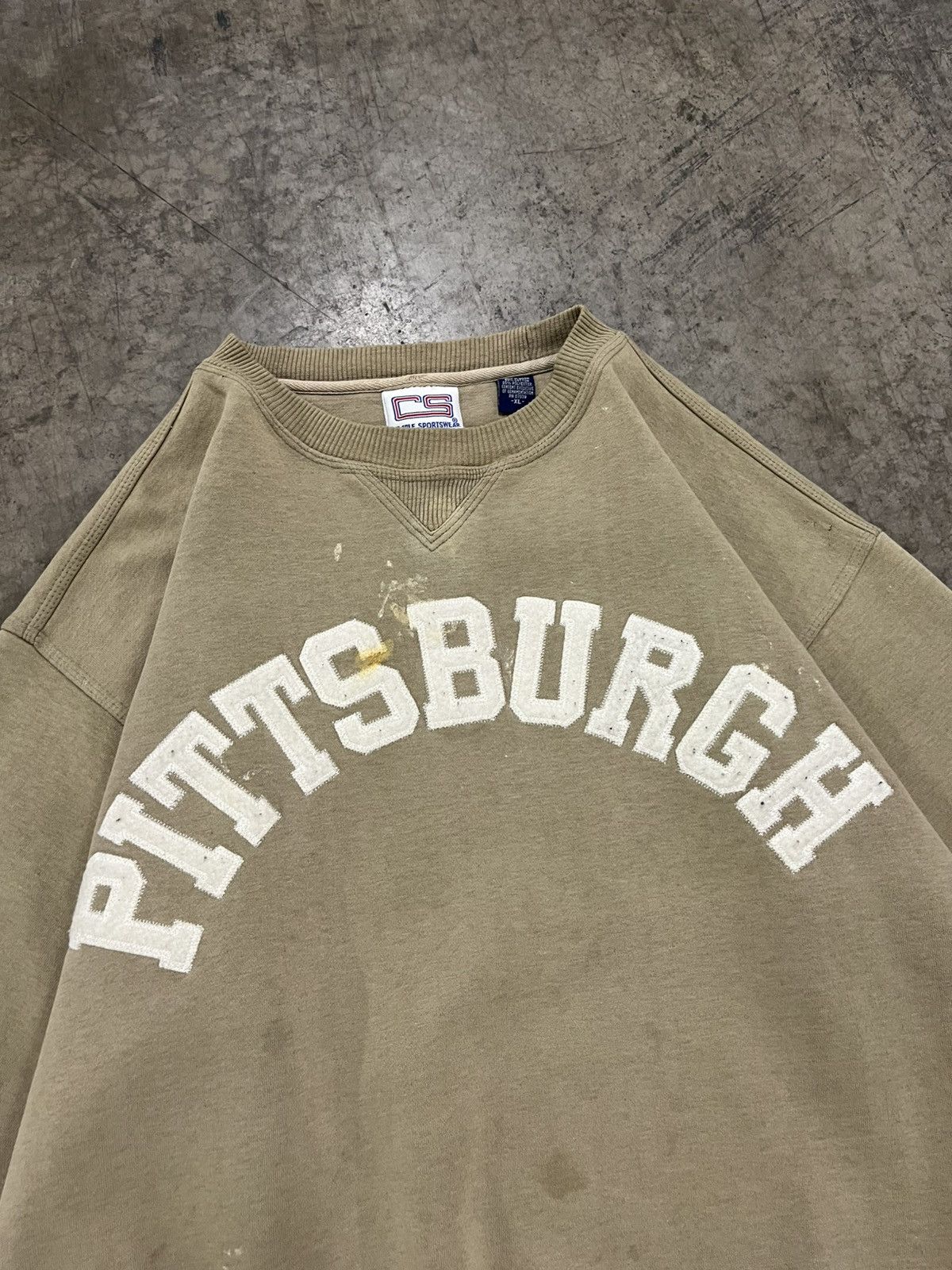 Vintage Earth tone boxy fit cream Pittsburgh spell out crewneck Size US XL / EU 56 / 4 - 6 Thumbnail