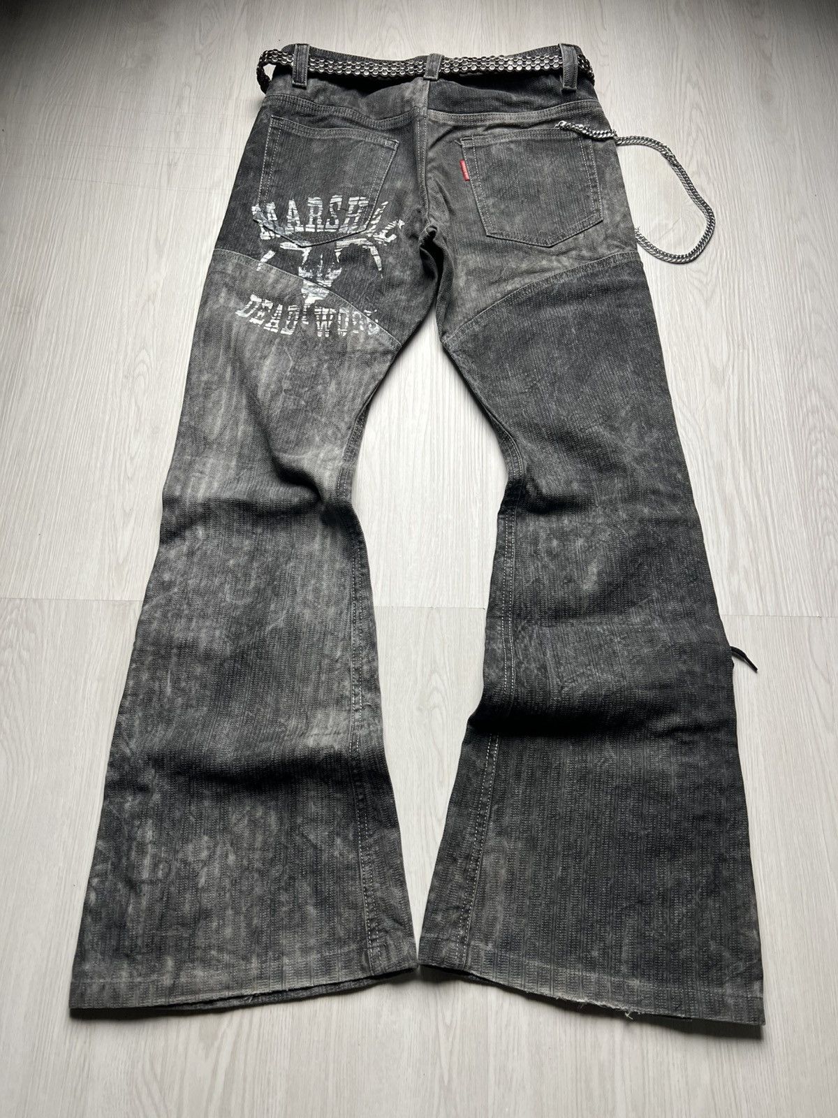 Tornado Mart Vkei Tornado Mart “Marshal Dead Wood” Lace Up Flared Pants Size US 29 - 2 Thumbnail