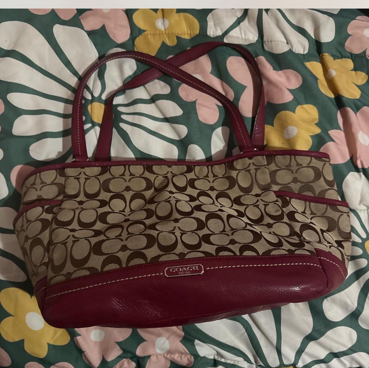 Coach Red and brown vintage handle coach bag and wallet set Size ONE SIZE - 1 Thumbnail