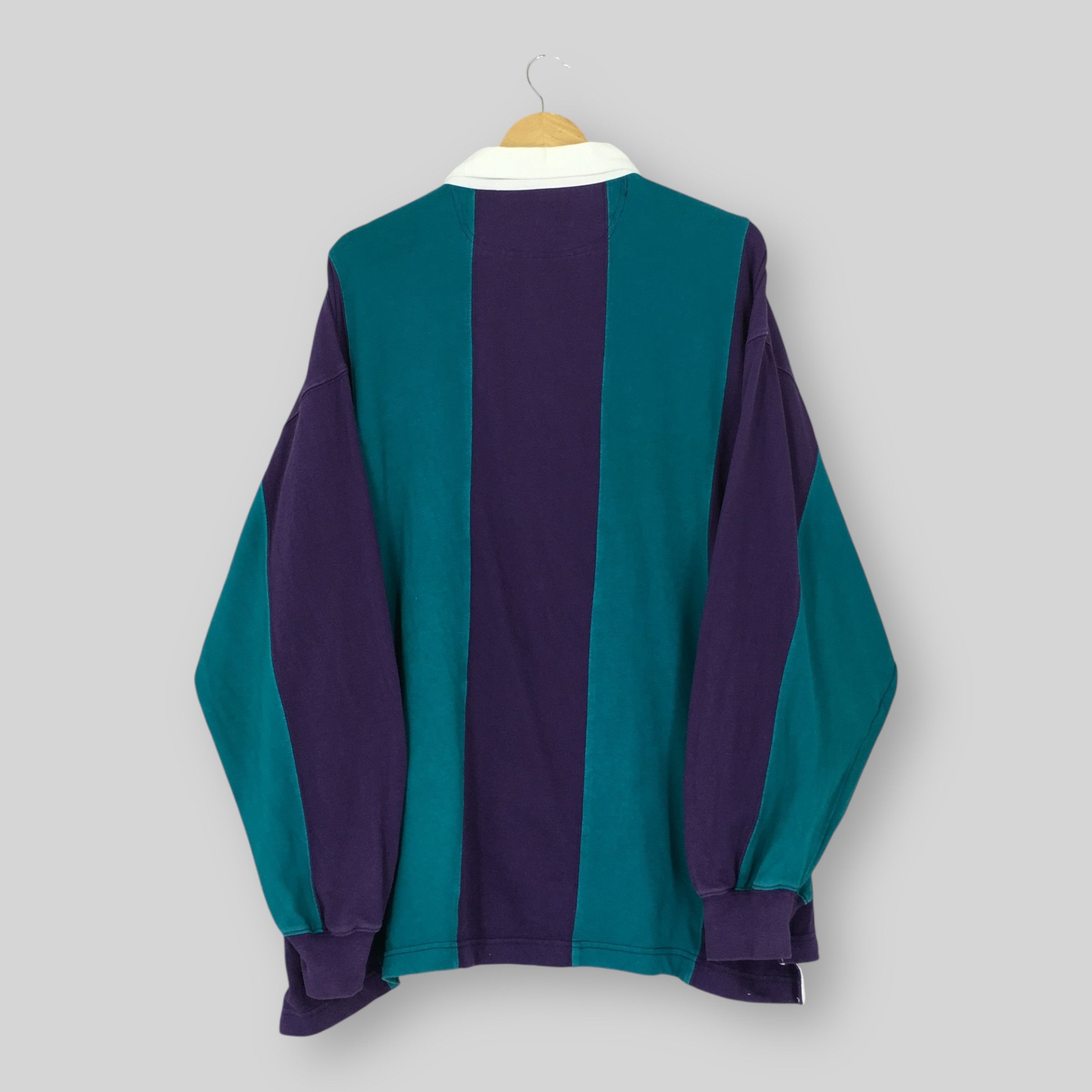 Hugo Boss Vintage Boss America Vertical Striped Rugby Shirt XLarge Size US XL / EU 56 / 4 - 6 Thumbnail
