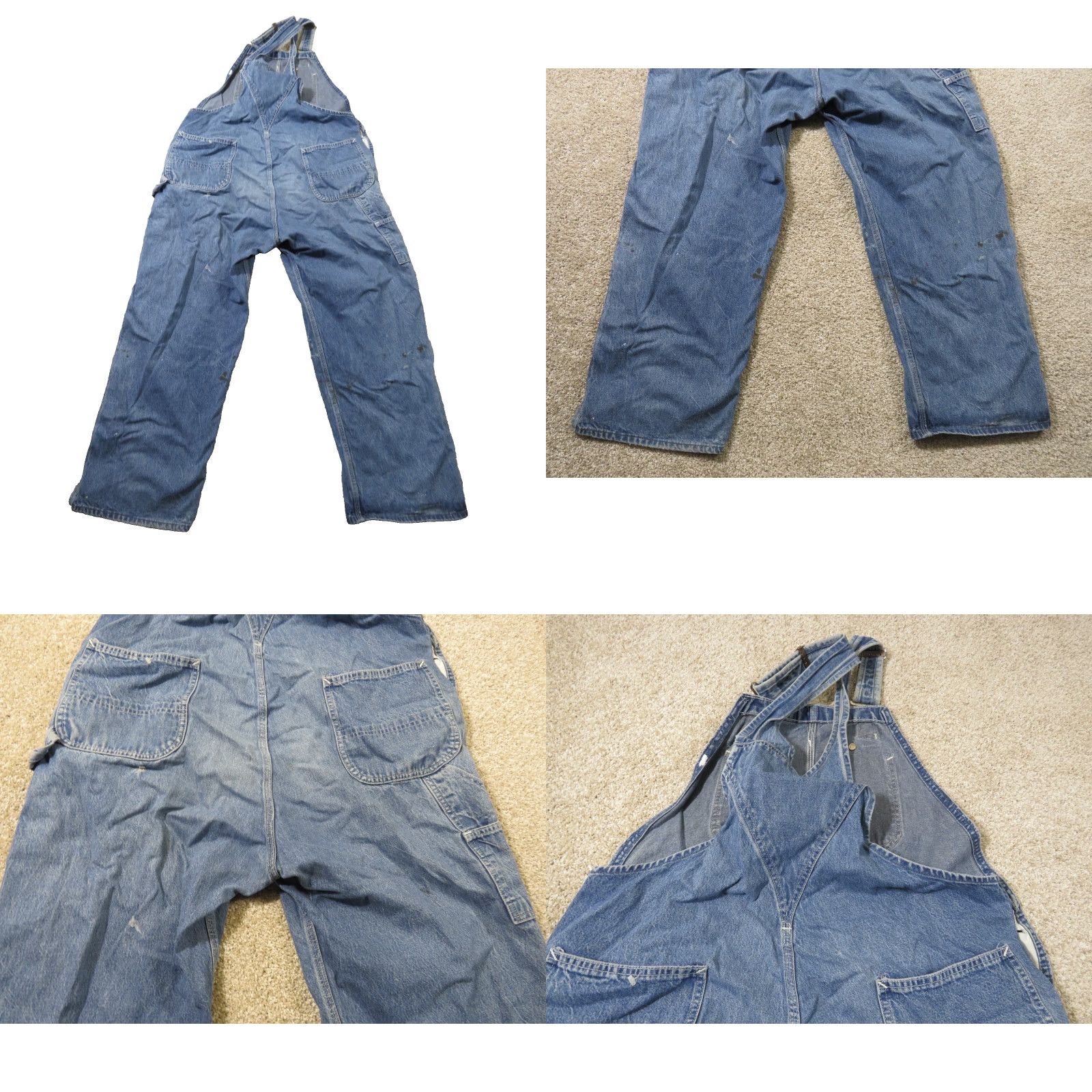 Carhartt VINTAGE Carhartt Bib Overalls Denim Carpenter 40x29 Blue USA Logos 5-Pocket Size US 40 / EU 56 - 8 Thumbnail
