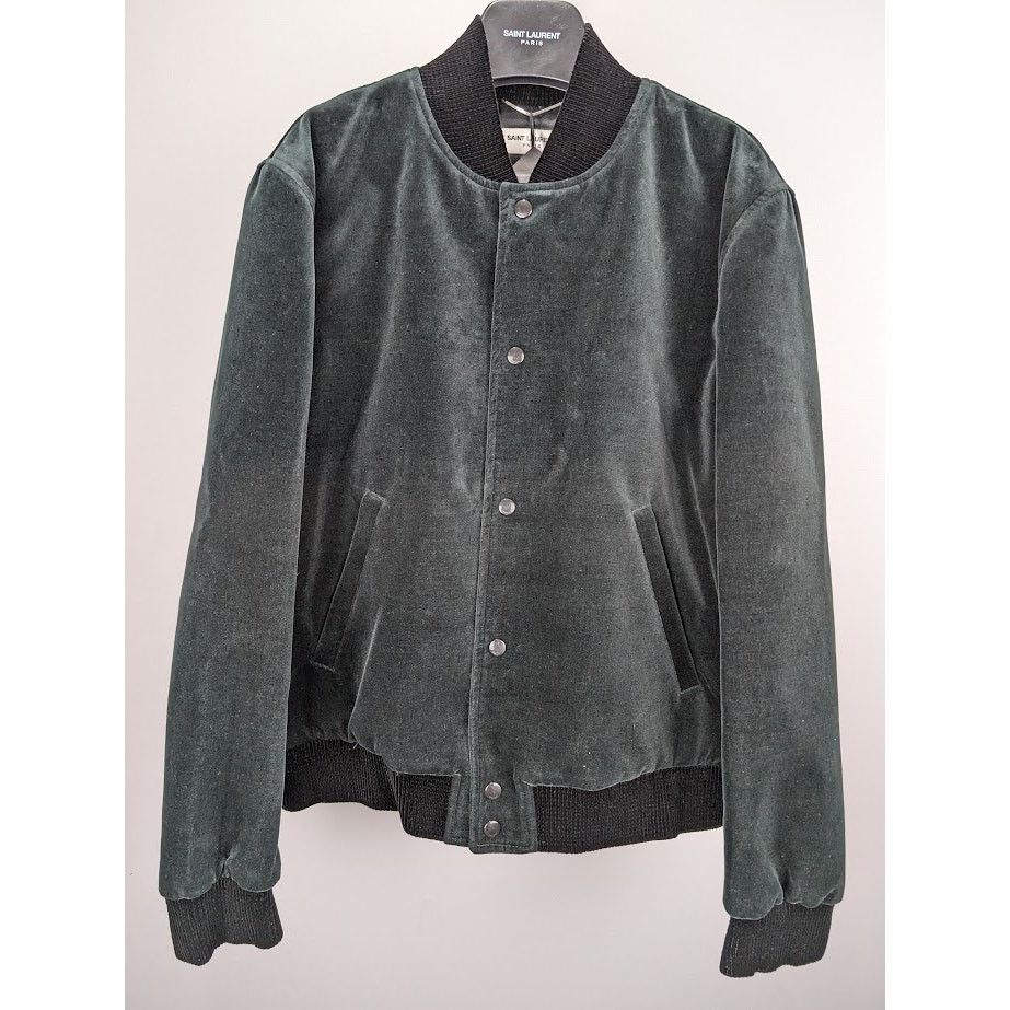 Saint Laurent Paris o1rshd1 Teddy College Cotton Jacket in Green Emerald Size US L / EU 52-54 / 3 - 3 Thumbnail
