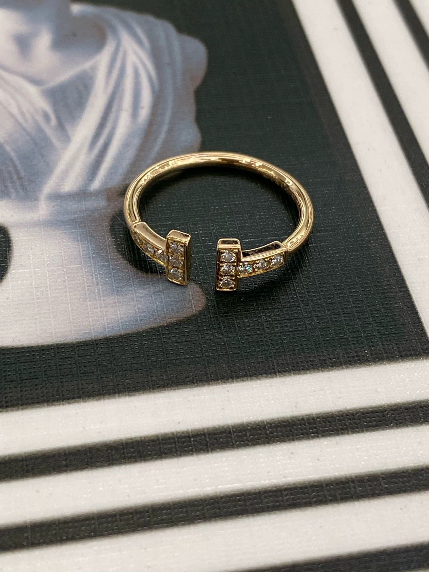 Tiffany & Co. Tiffany T Diamond Double T Open Ring Size ONE SIZE - 1 Thumbnail