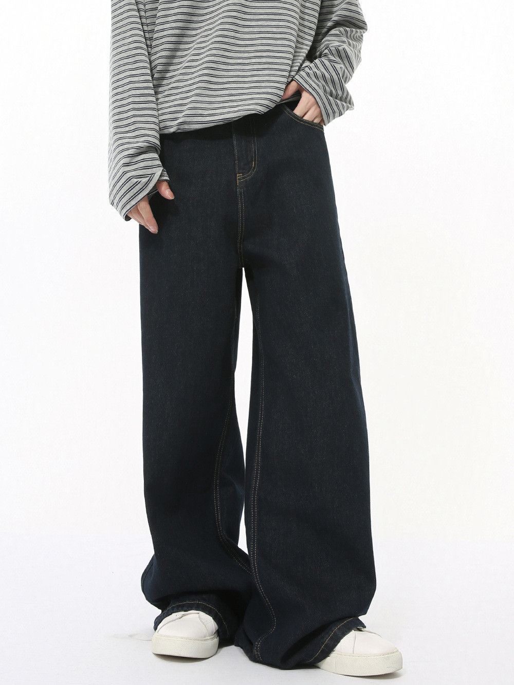 Japanese Brand Men's Japanese Retro Cleanfit Straight Leg Loose Fit Jeans Size US 32 / EU 48 - 3 Thumbnail