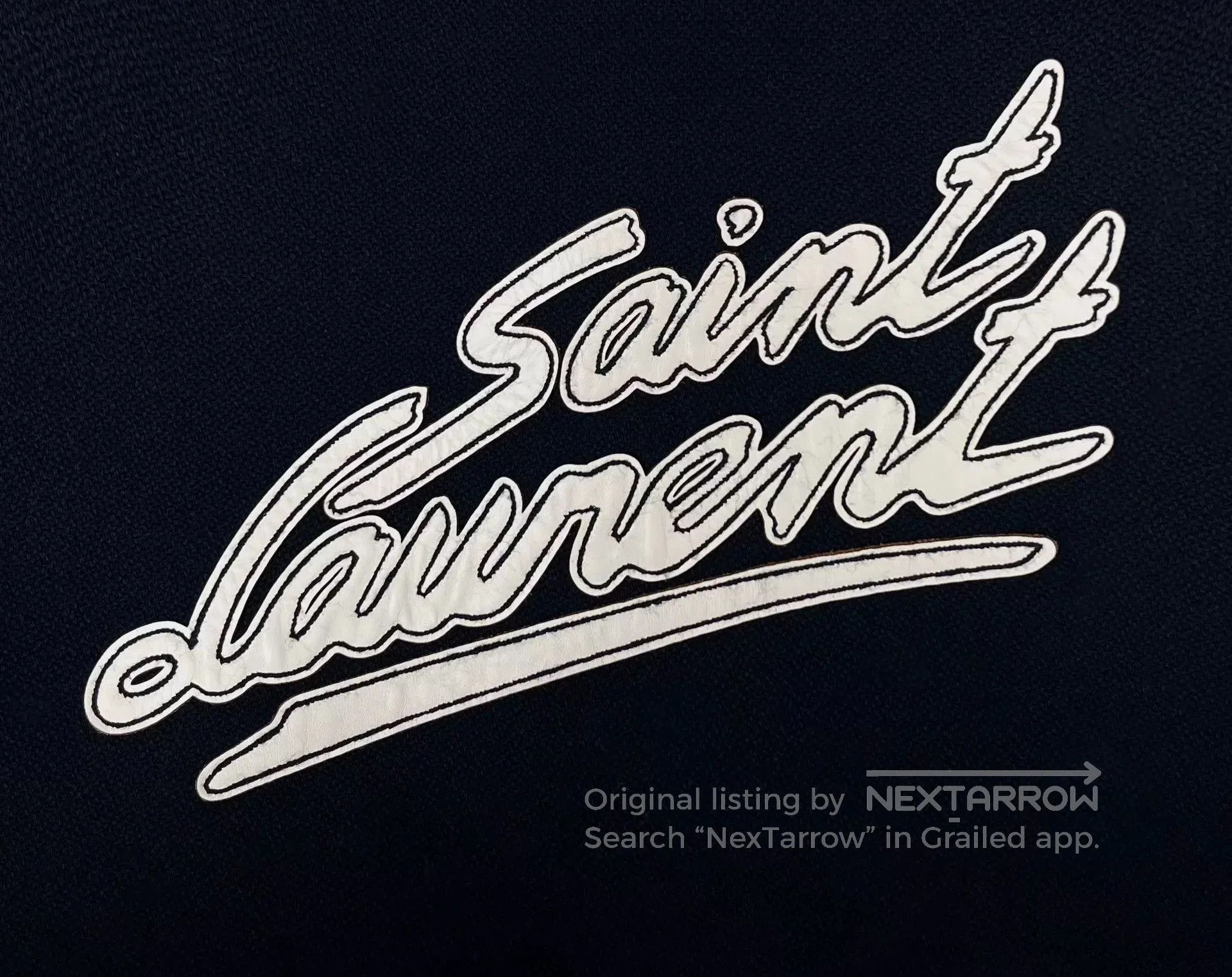 Saint Laurent Paris Saint Laurent Black Striped Wool Baseball Jacket. Size US M / EU 48-50 / 2 - 5 Thumbnail