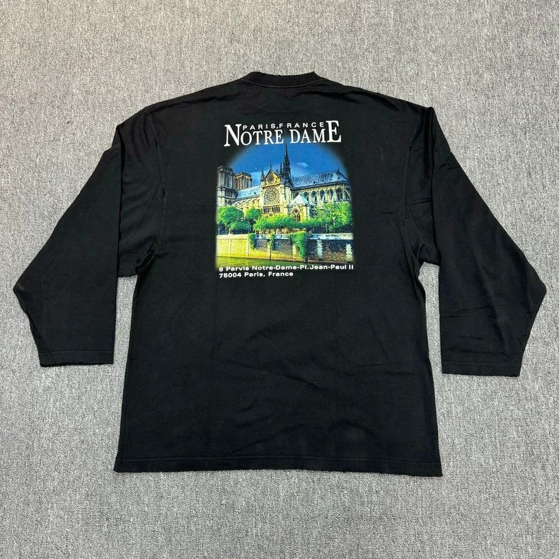 Balenciaga Balenciaga Castle print black long-sleeved T-shirt with ol Size US M / EU 48-50 / 2 - 2 Thumbnail