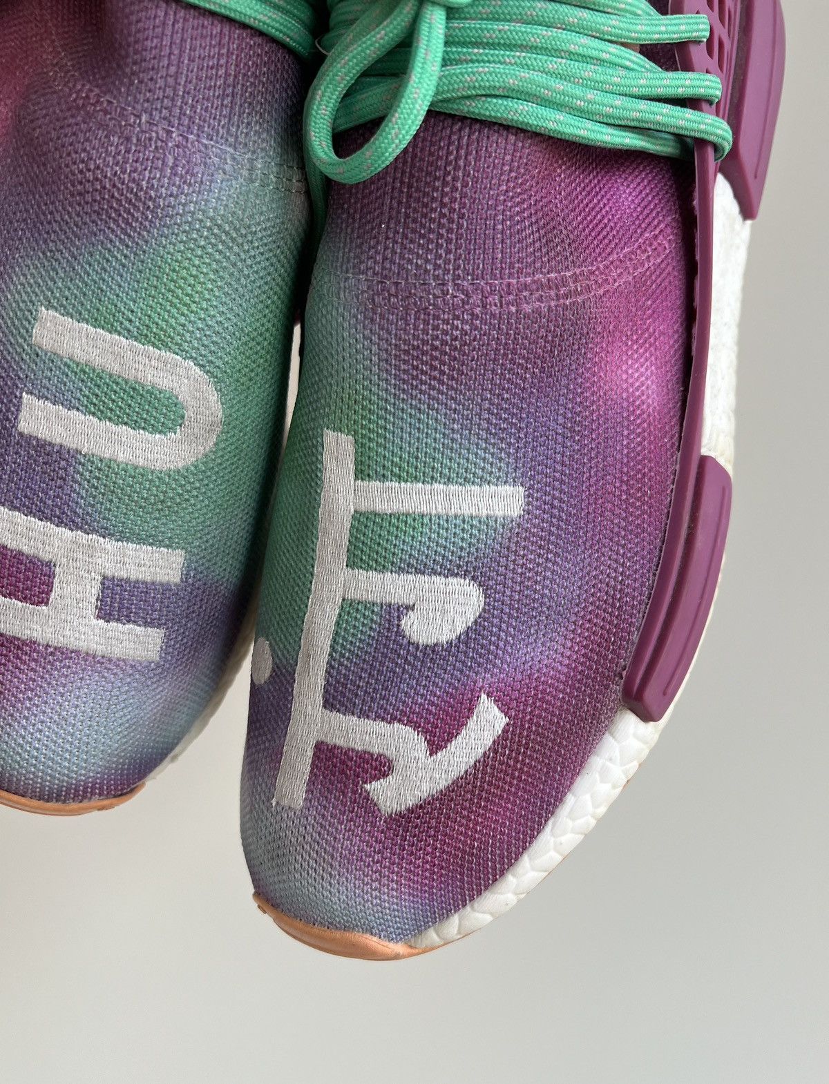 Adidas × Pharrell Pharrell Adidas NMD Human Race Trail Holi Festival Sneakers Size US 12 / EU 45 - 4 Thumbnail