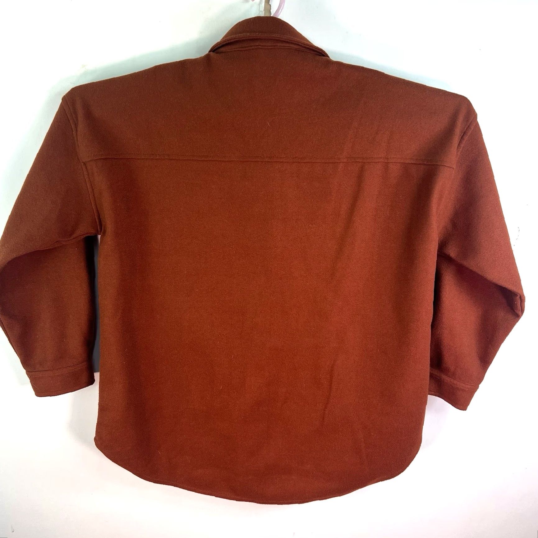 Rusty STACCATO Button-Up Shacket Jacket Womens Size L Rust Brown Polyester Flannel Pockets Casual Fall Size L / US 10 / IT 46 - 7 Thumbnail